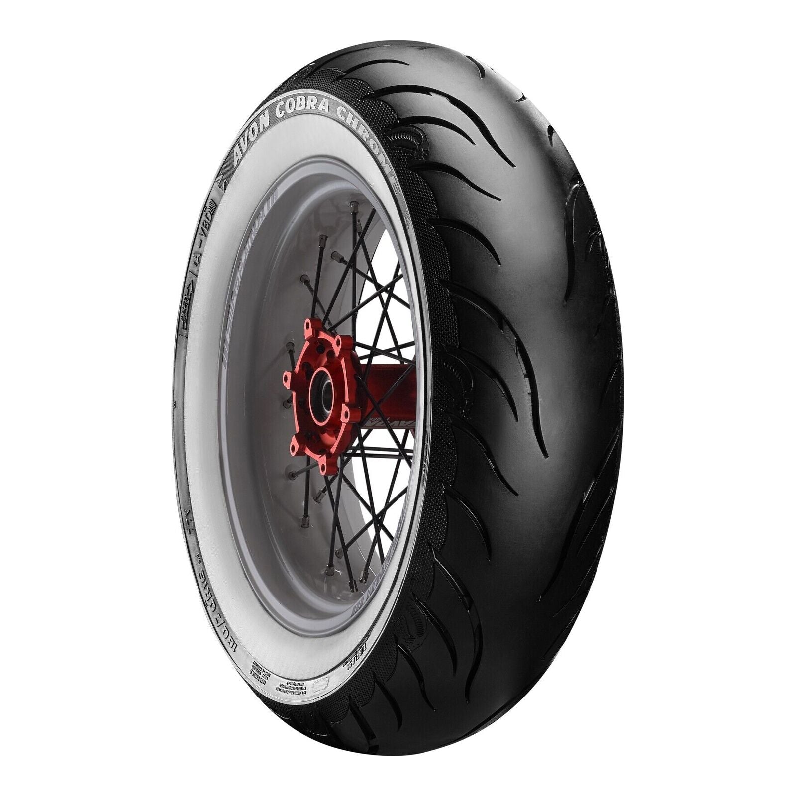 Avon Cobra Chrome 150/80B16 White Wall Rear Tyre (77V Rating) AV92