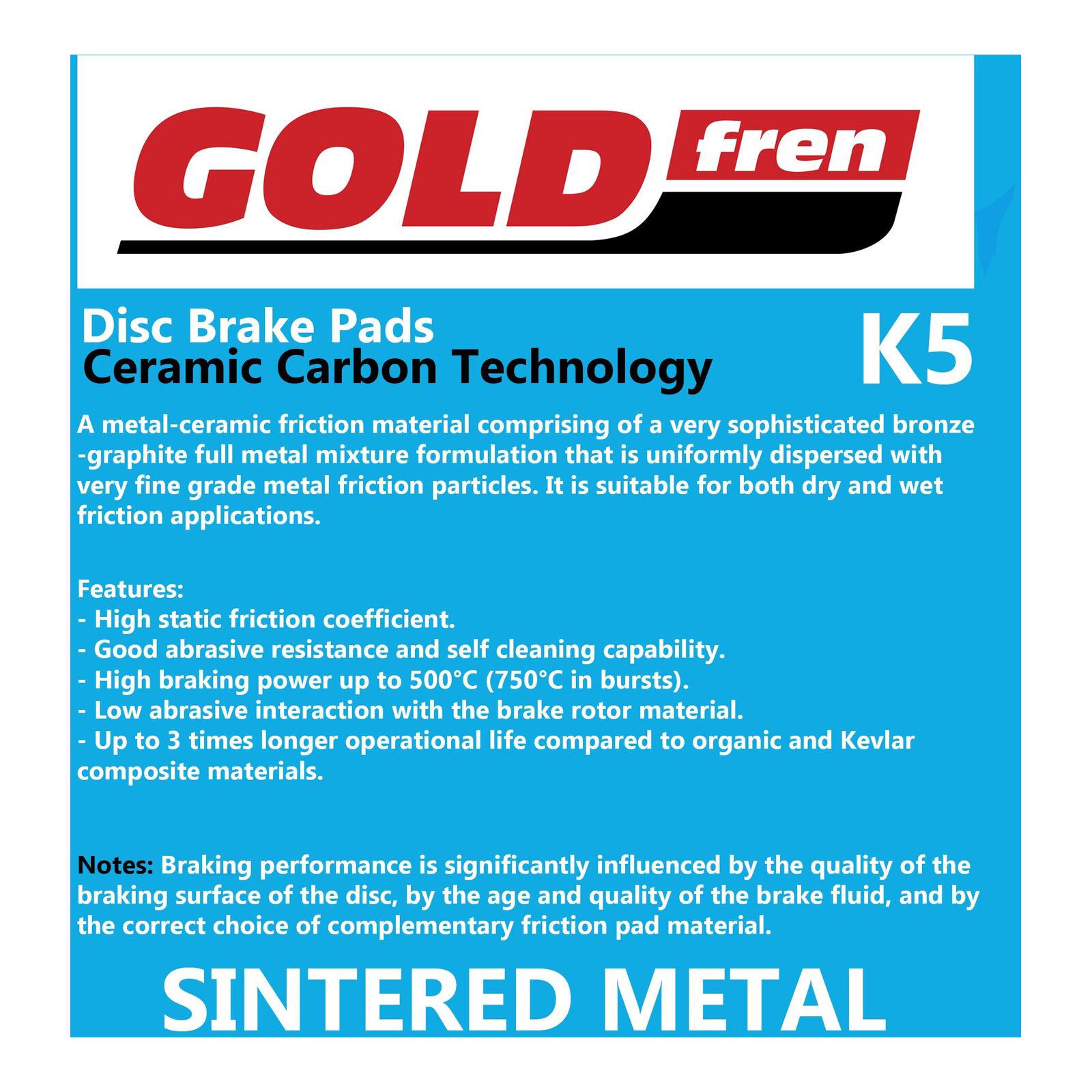 GOLDfren Brake Pads Off-Road Racing GF390 - K5