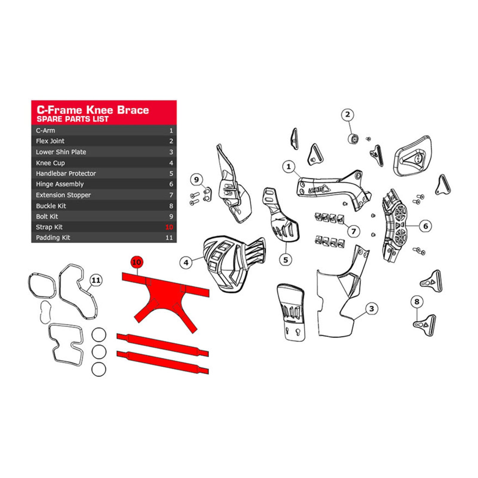 Leatt Strap Kit All C-Frame Carbon Pair (L/XL)