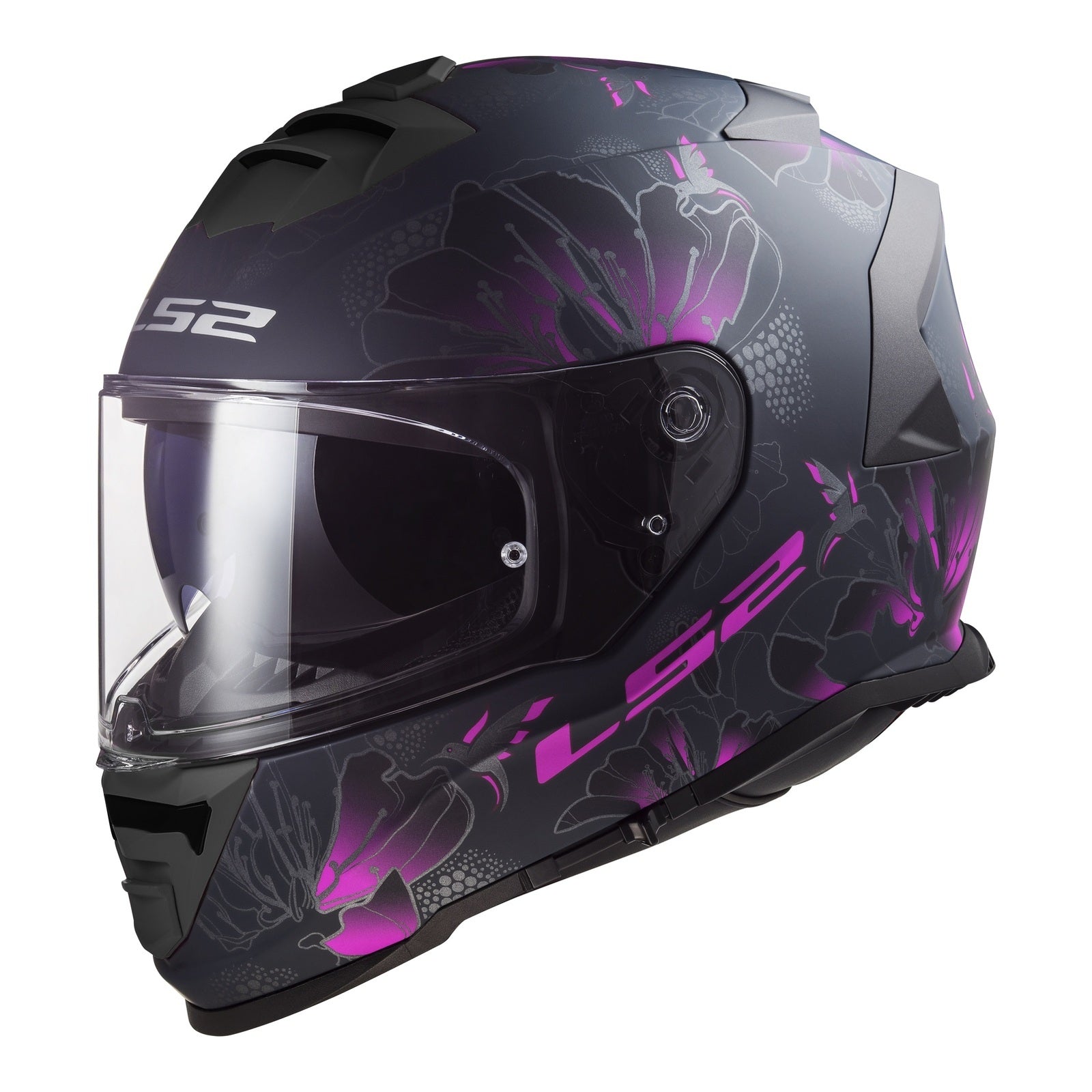 LS2 FF800 Storm II Burst Helmet - Matte Black / Pink Black 06