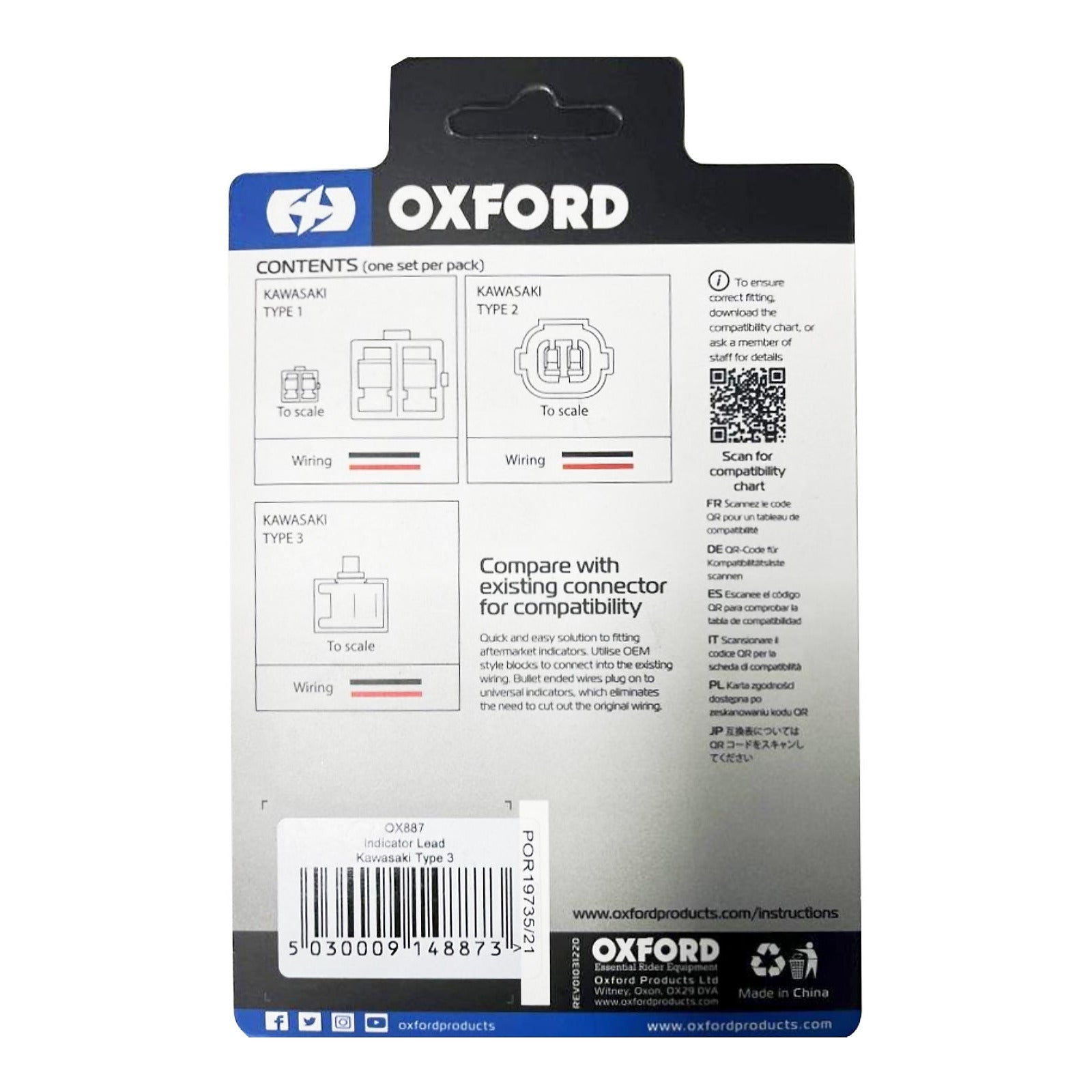 Oxford Indicator Leads Kawasaki Type 3