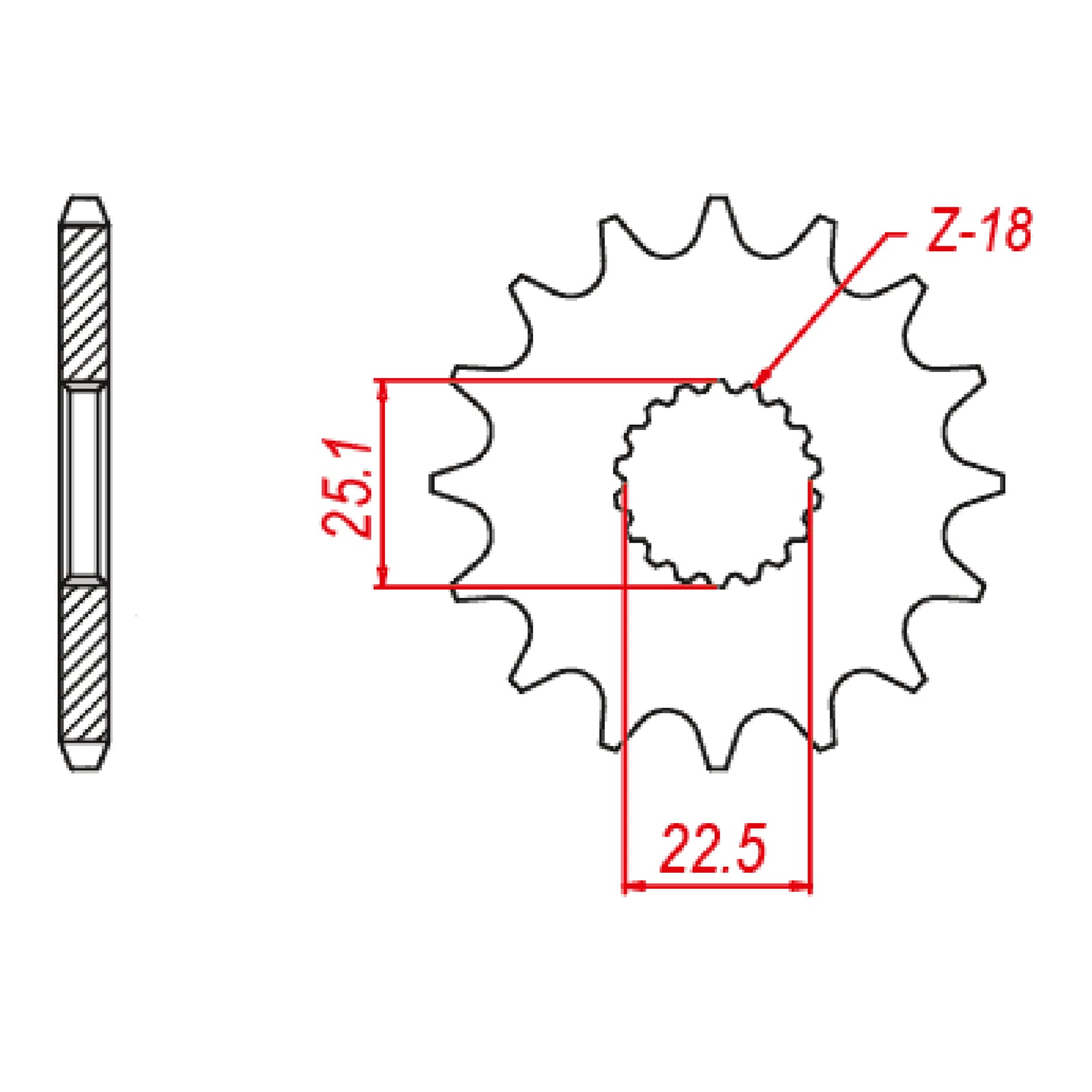 MTX 1185 Steel Front Sprocket #520 (10-1185)