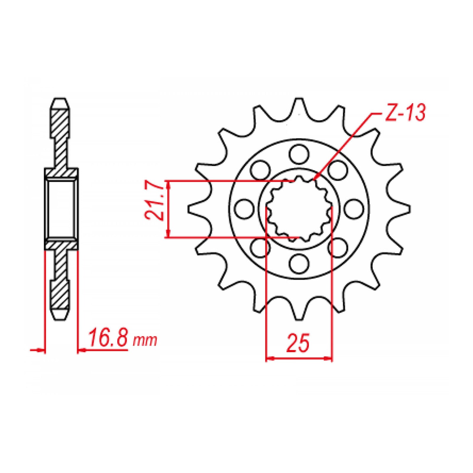 MTX 1373 (2) Steel Front Sprocket #520 (10-MGS)