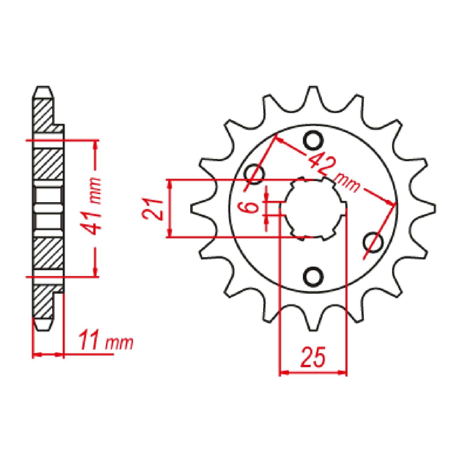 MTX 283 Steel Front Sprocket #520 (10-KE8)