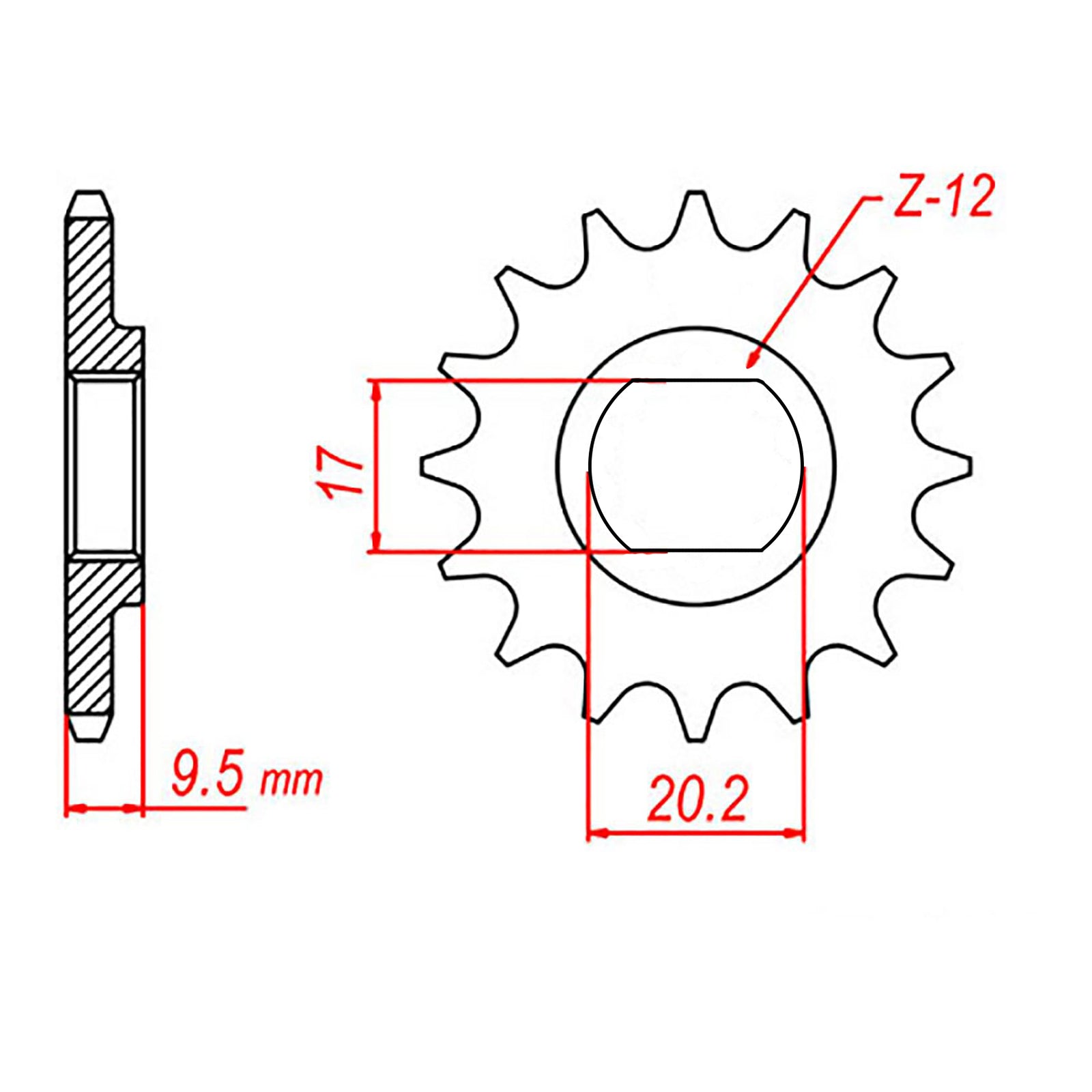 MTX KTM 50 Hornet Lightweight Steel Front Sprocket #415 (10B-KT3)