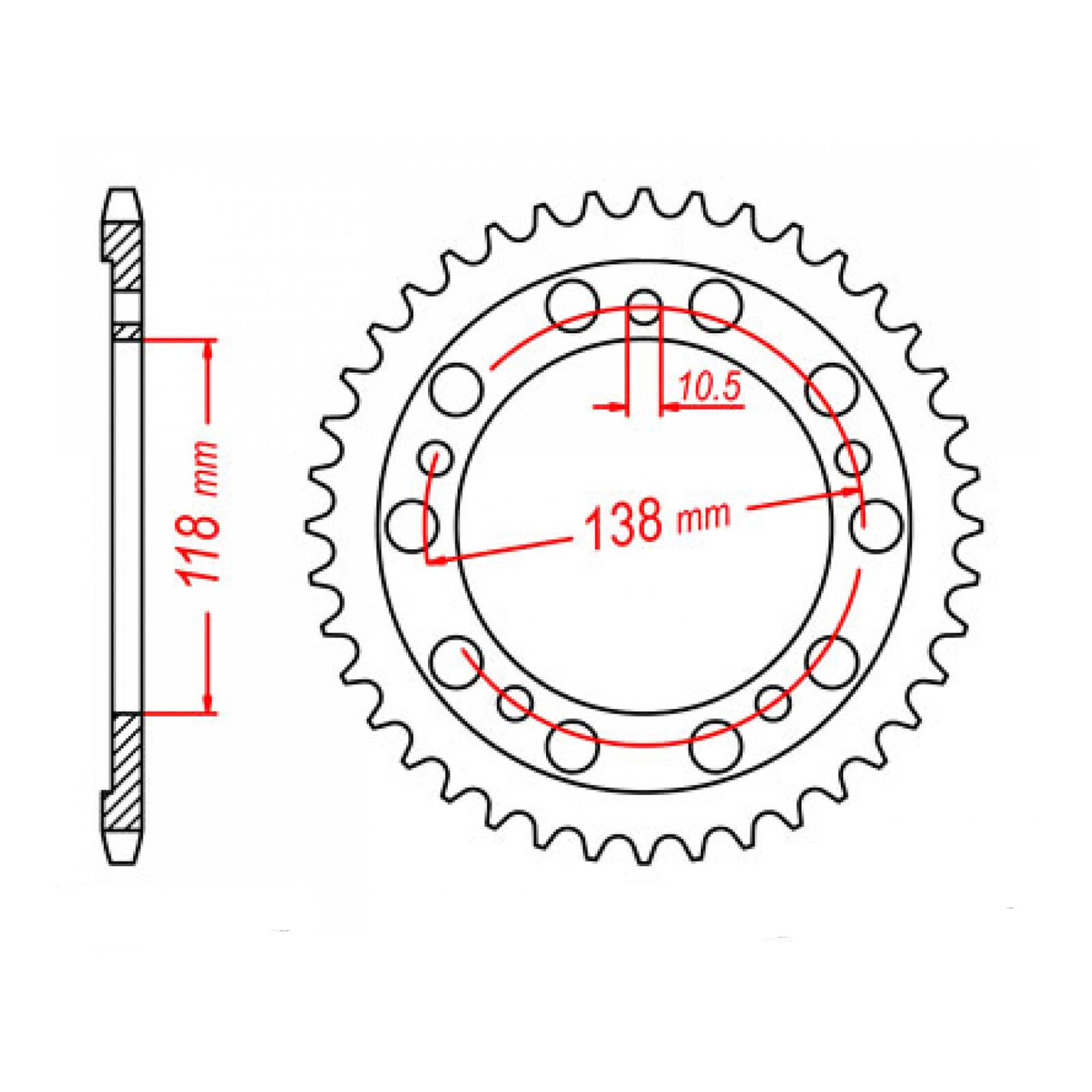 MTX 1314 (2) Steel Rear Sprocket #525 (11-MV4)