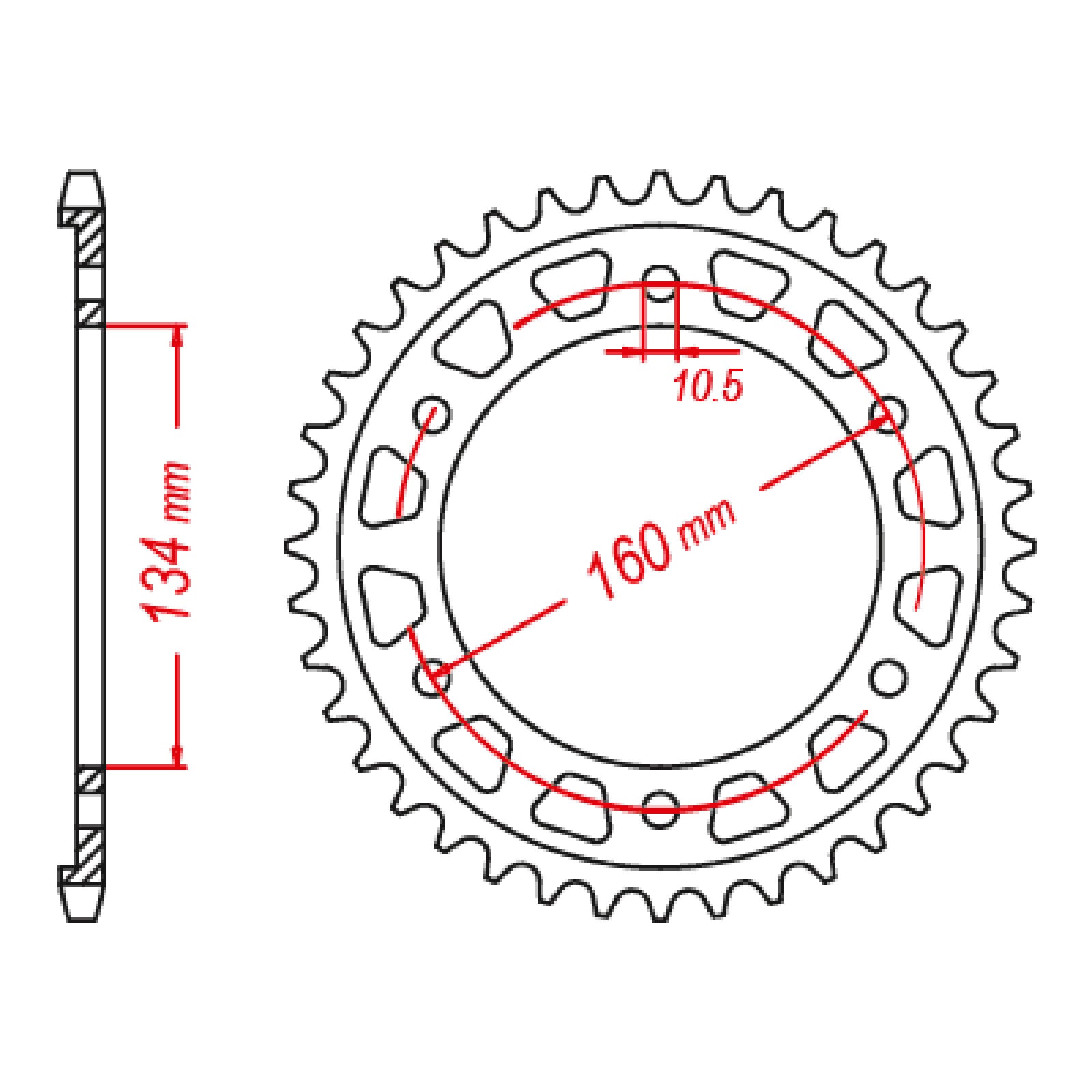 MTX 1317 Steel Rear Sprocket #525 (11-1317)