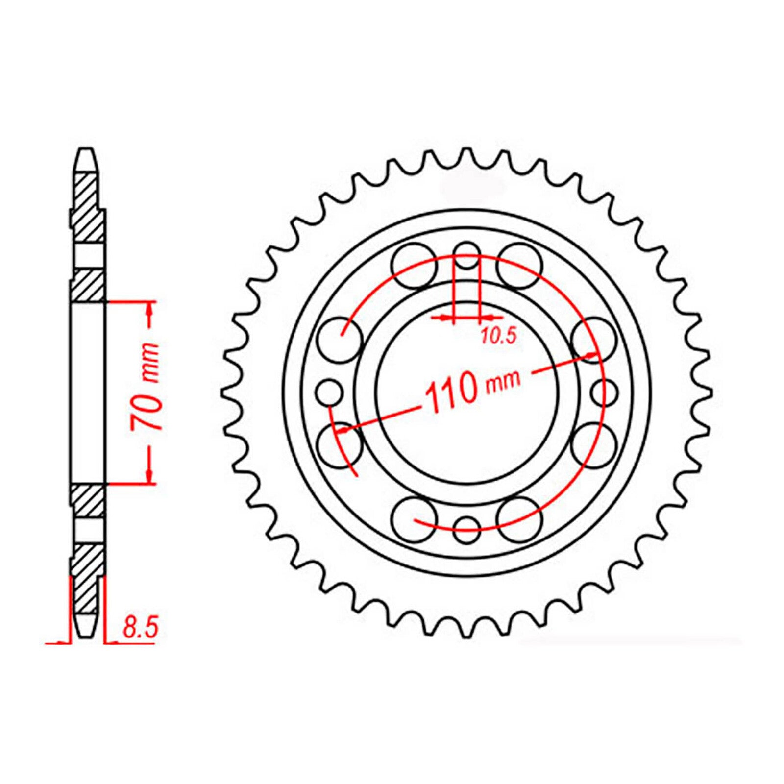 MTX 247 Steel Rear Sprocket #520 (11-443)