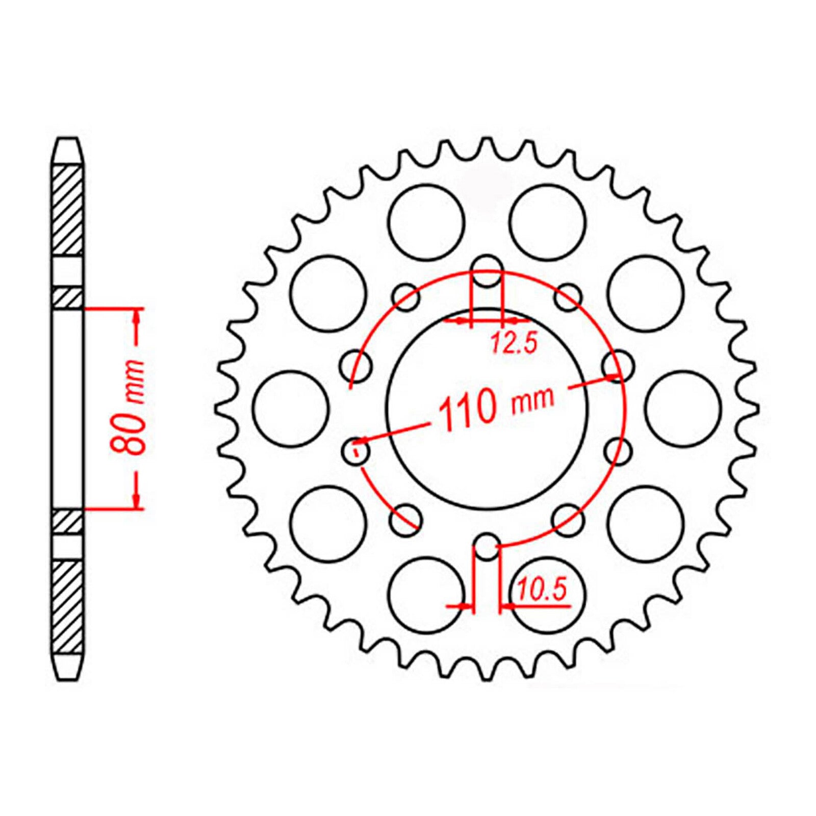 MTX 1332 Steel Rear Sprocket #525 (11-MW3)