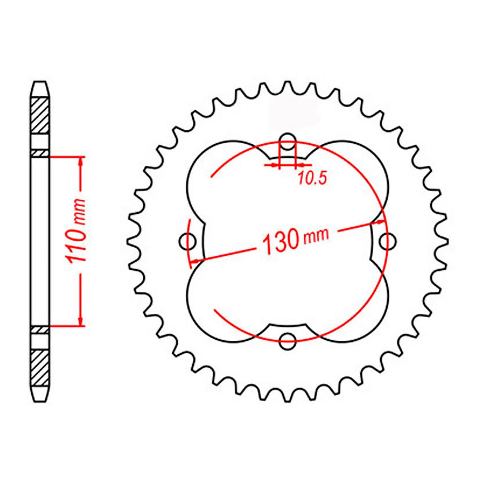 MTX 1355 Steel Rear Sprocket #428 (11-HF7)