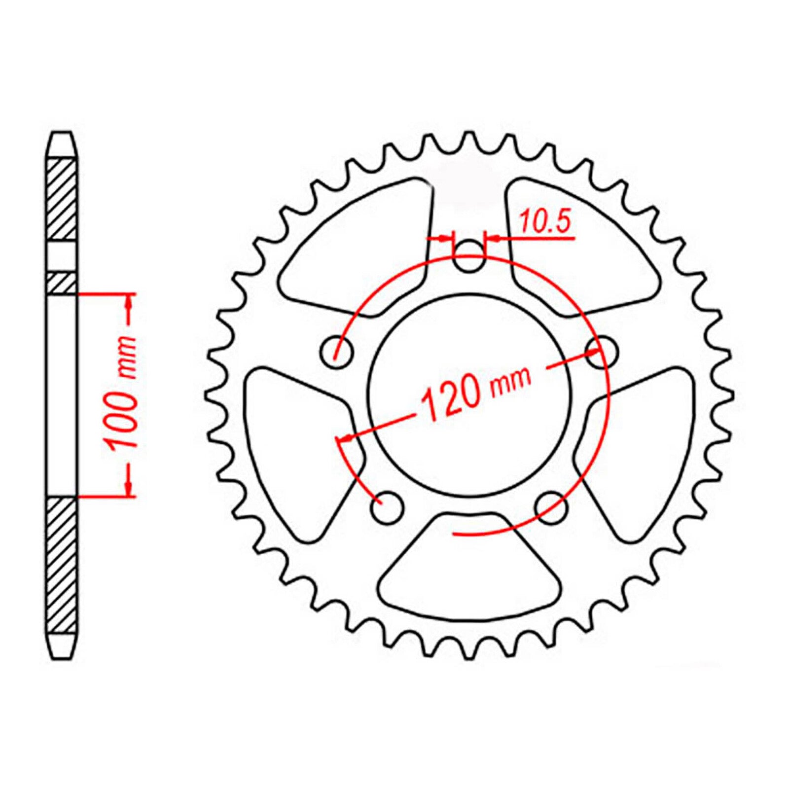 MTX 703 Steel Rear Sprocket #520 (11-703)