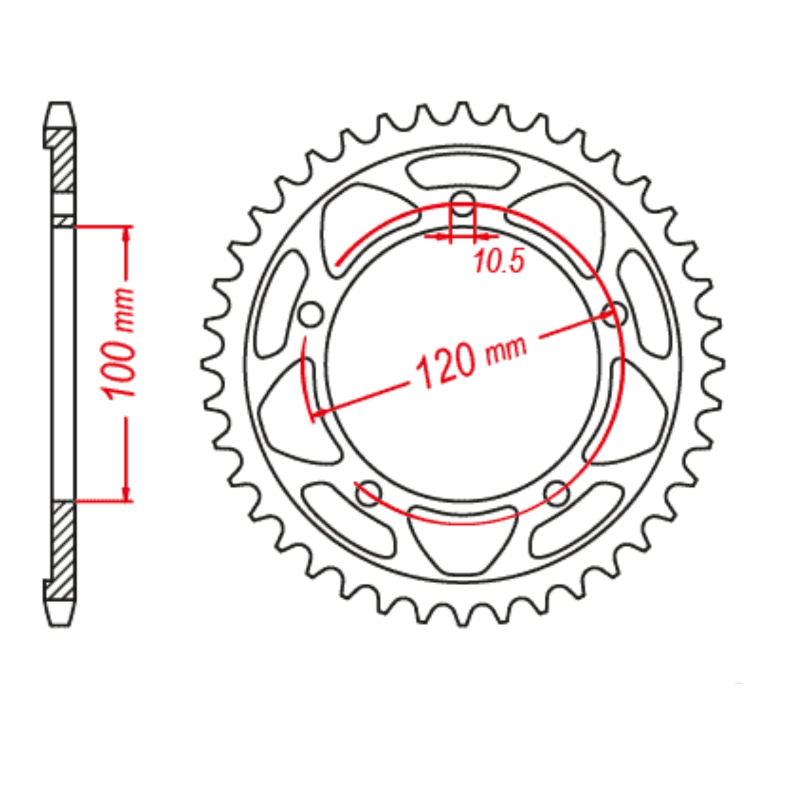 MTX 713 Steel Rear Sprocket #525 (11-713)