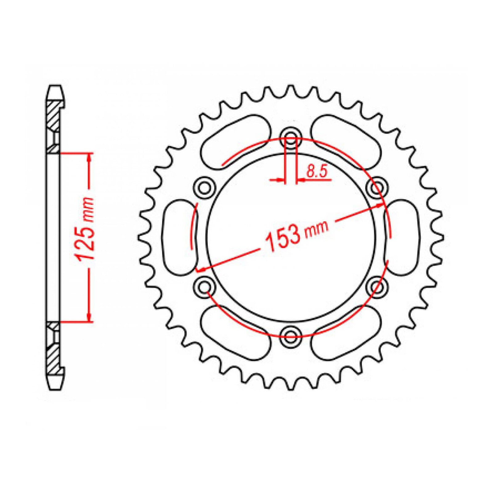 MTX 1258 Steel Rear Sprocket #428 (11-KRH)