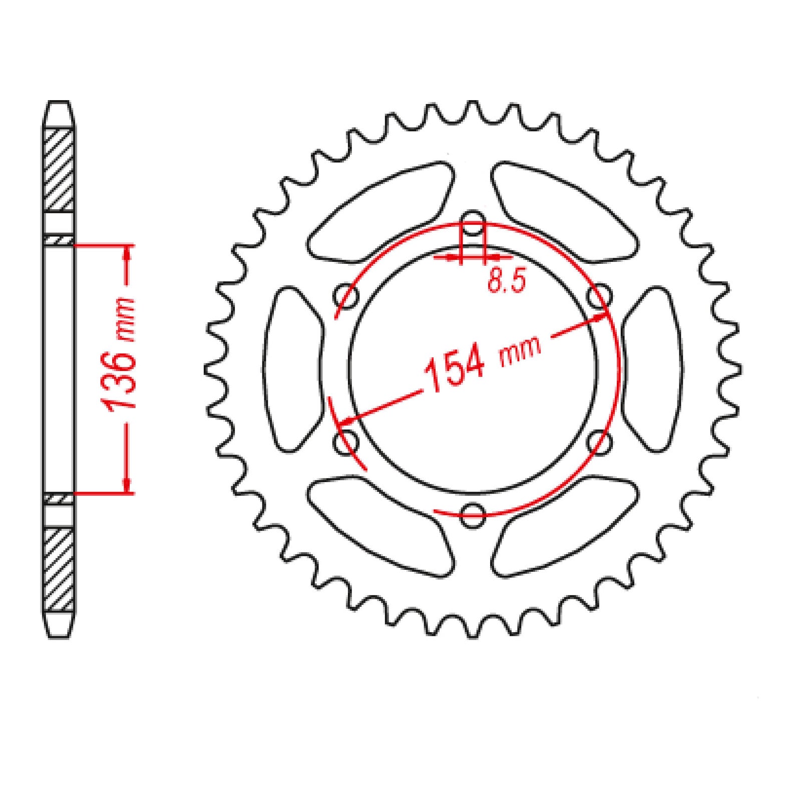 MTX 009 Steel Rear Sprocket #520 (11-BM9)