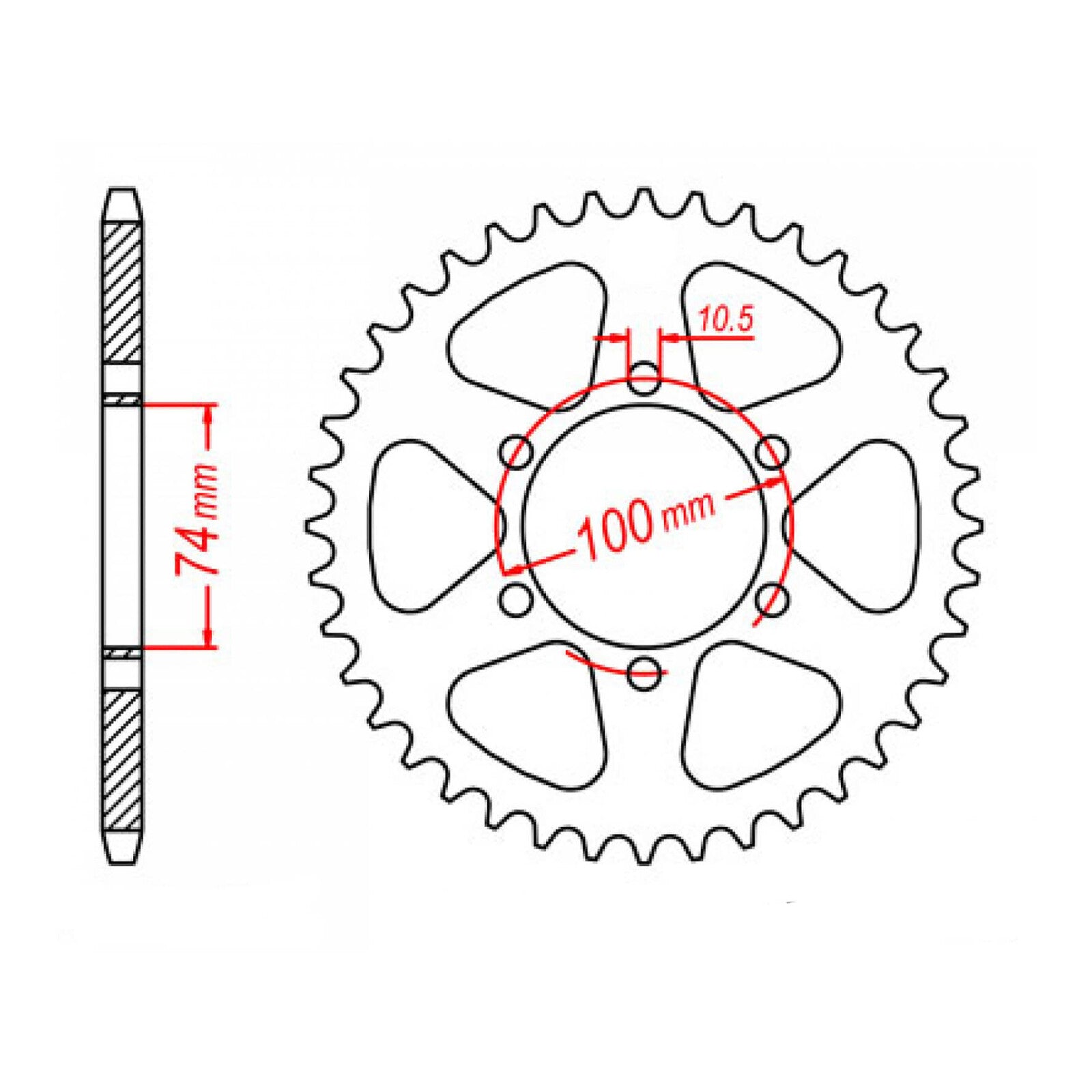 MTX 1073 (2) Steel Rear Sprocket #520 (11-HY3)