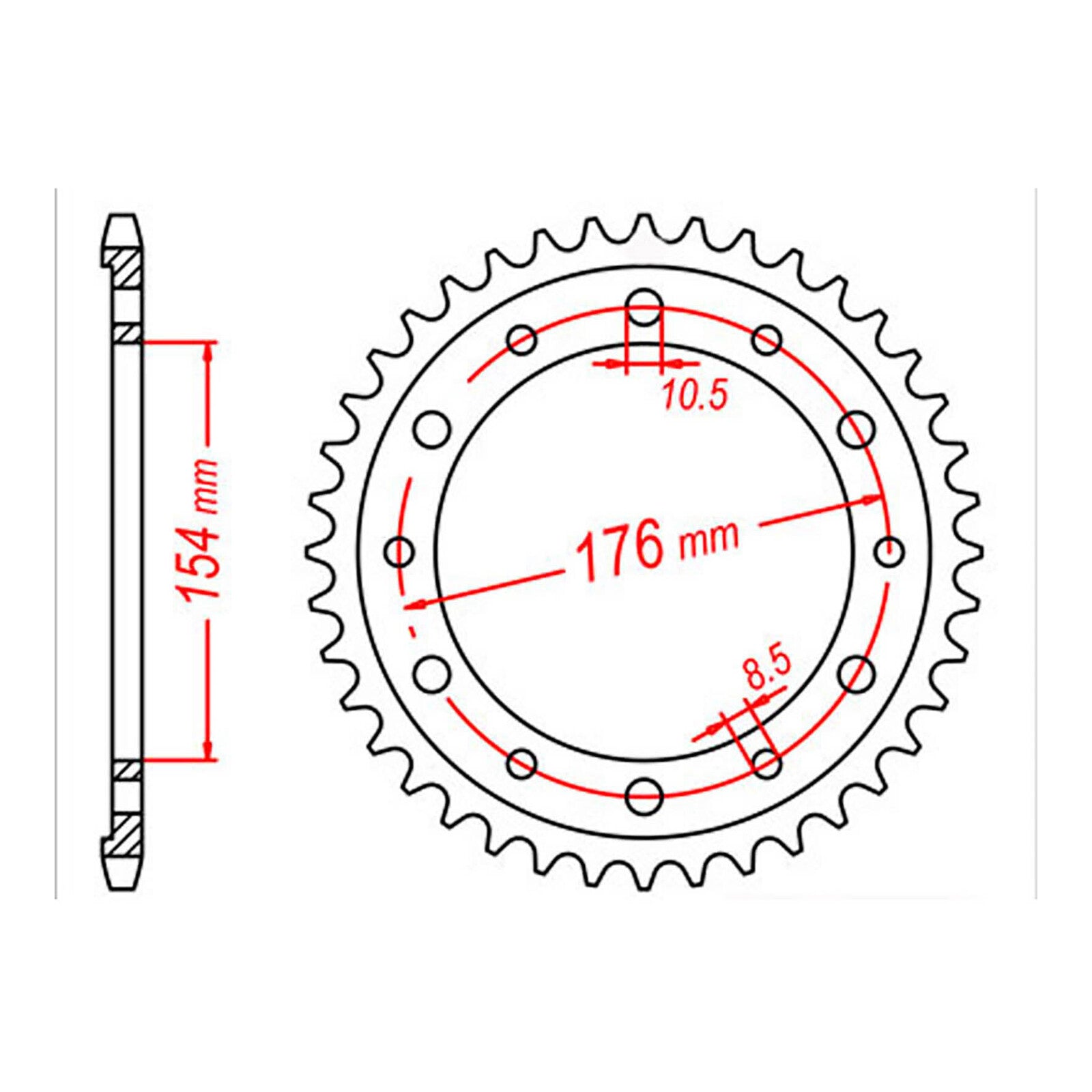 MTX 1340 Steel Rear Sprocket #530 (11-MT4)
