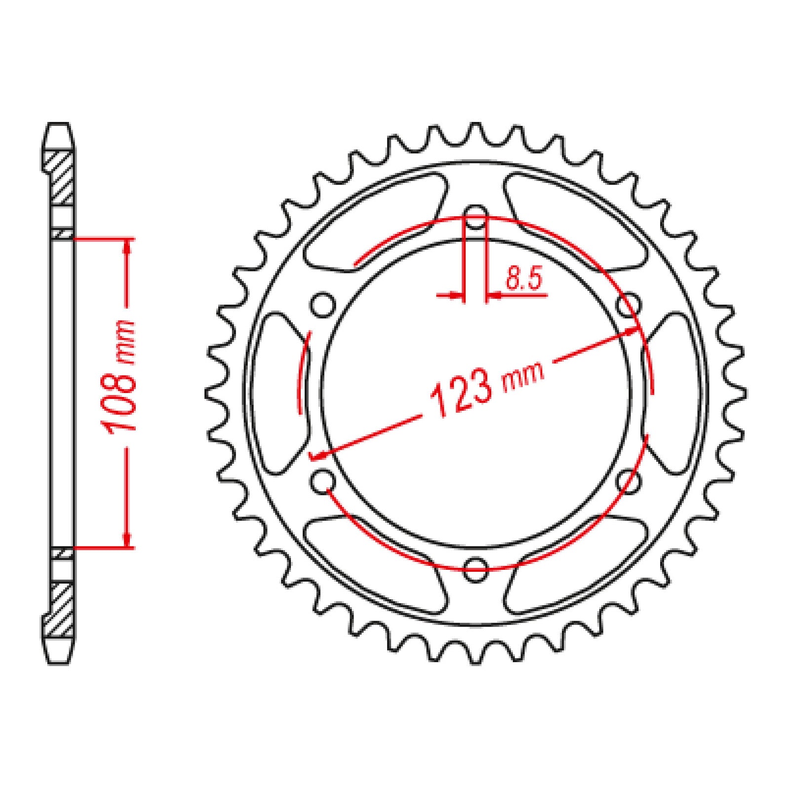 MTX 025 Steel Rear Sprocket #428 (11-025)