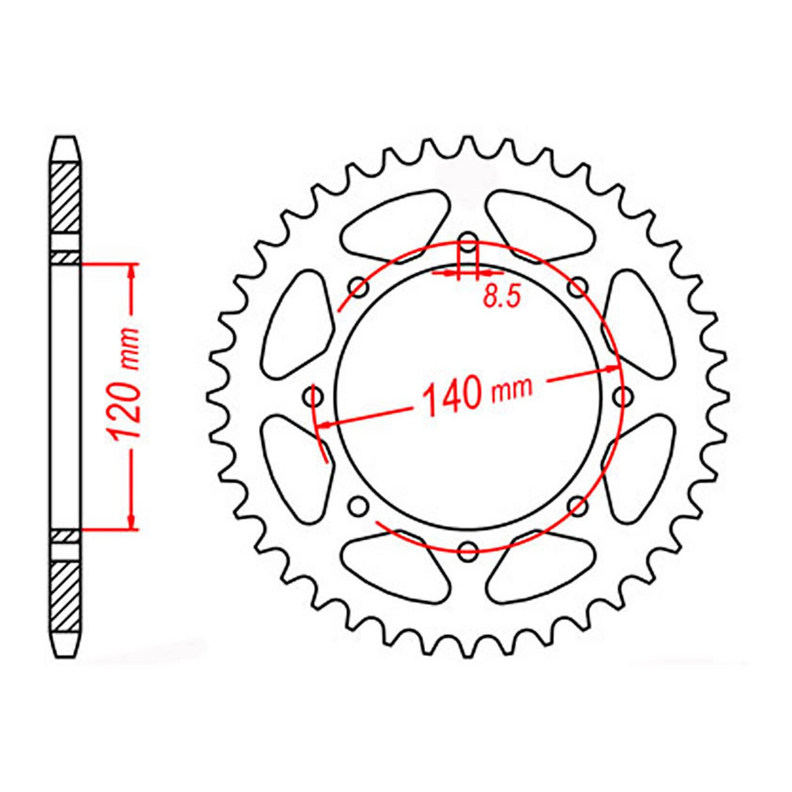 MTX 487 Steel Rear Sprocket #520 (11-186)