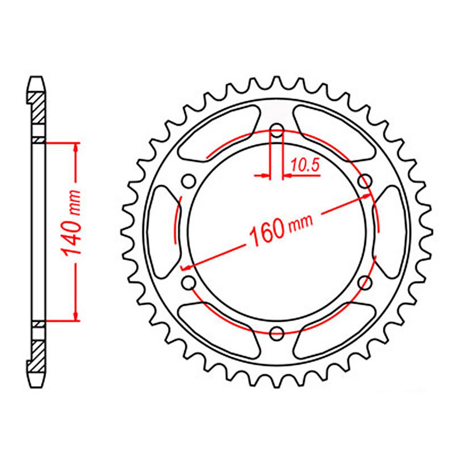 MTX 502 Steel Rear Sprocket #530 (11-184)