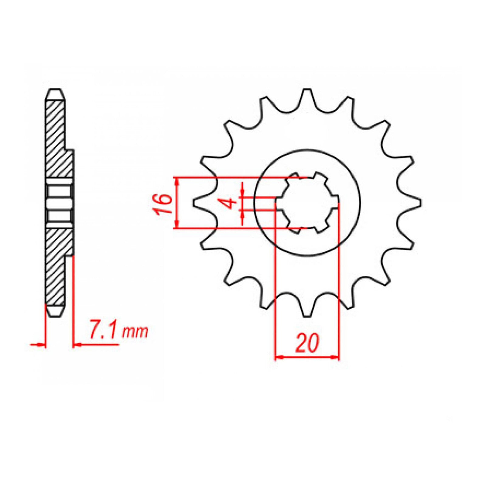 MTX 1407 Steel Front Sprocket #520
