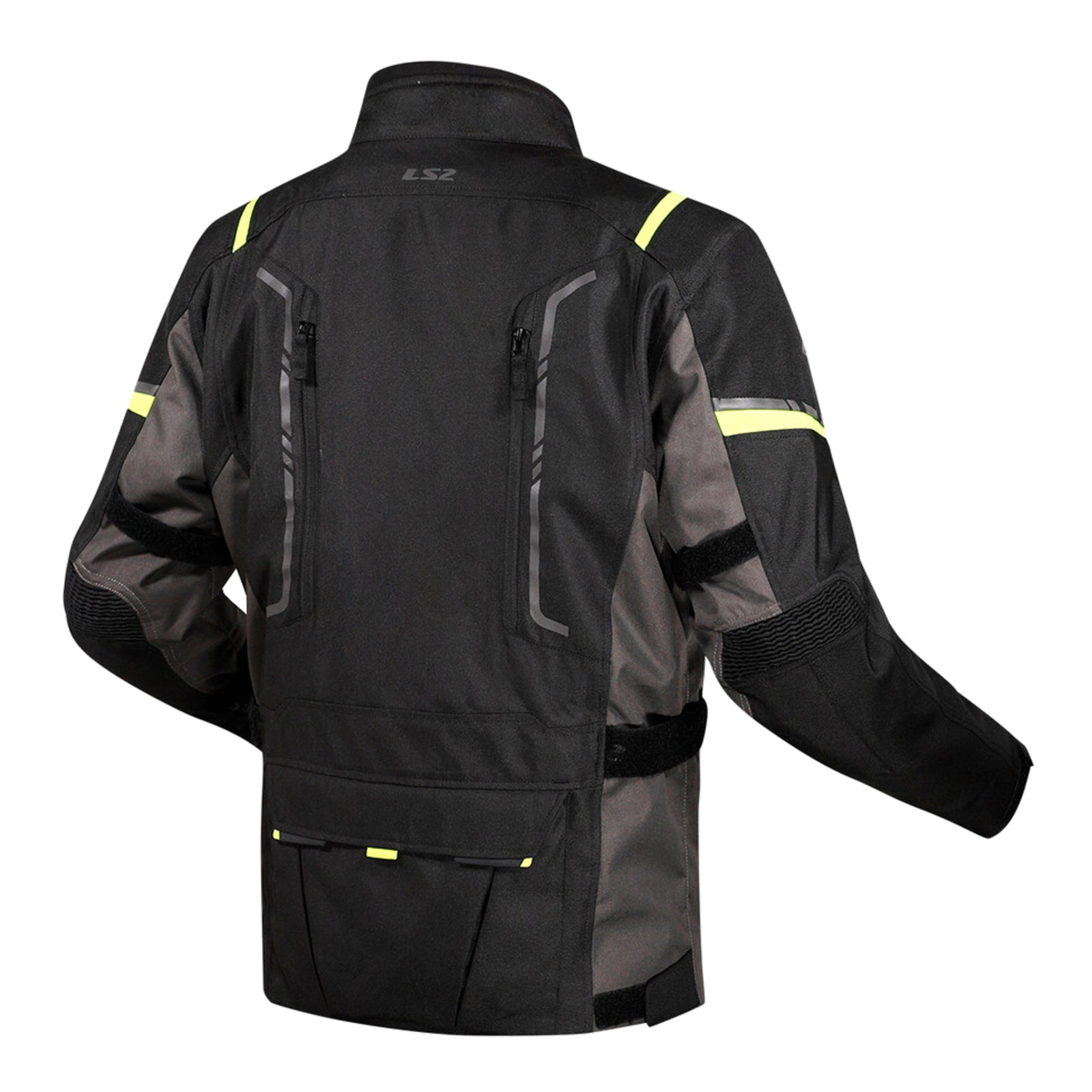LS2 Narvik Men's Jacket - Grey / Black / Hi-Vis Yellow