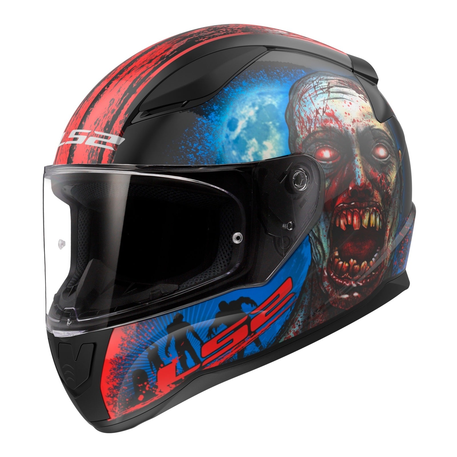 LS2 FF353 Rapid II Zombie - Matte Black / Red / White 06