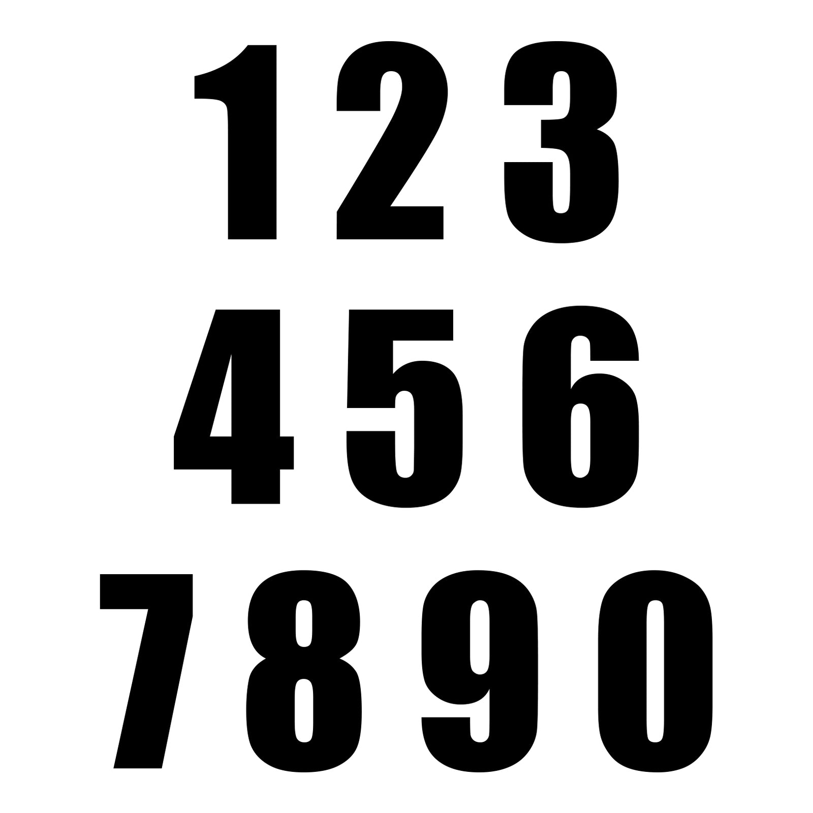 Whites Race Number - Black #2 (10 Pack)