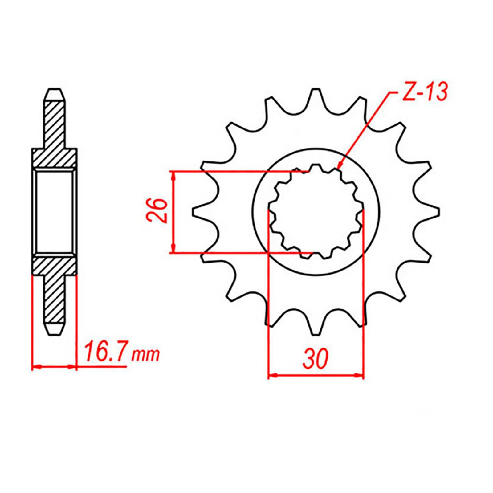 MTX 333 Steel Front Sprocket #530 (10-ML7)