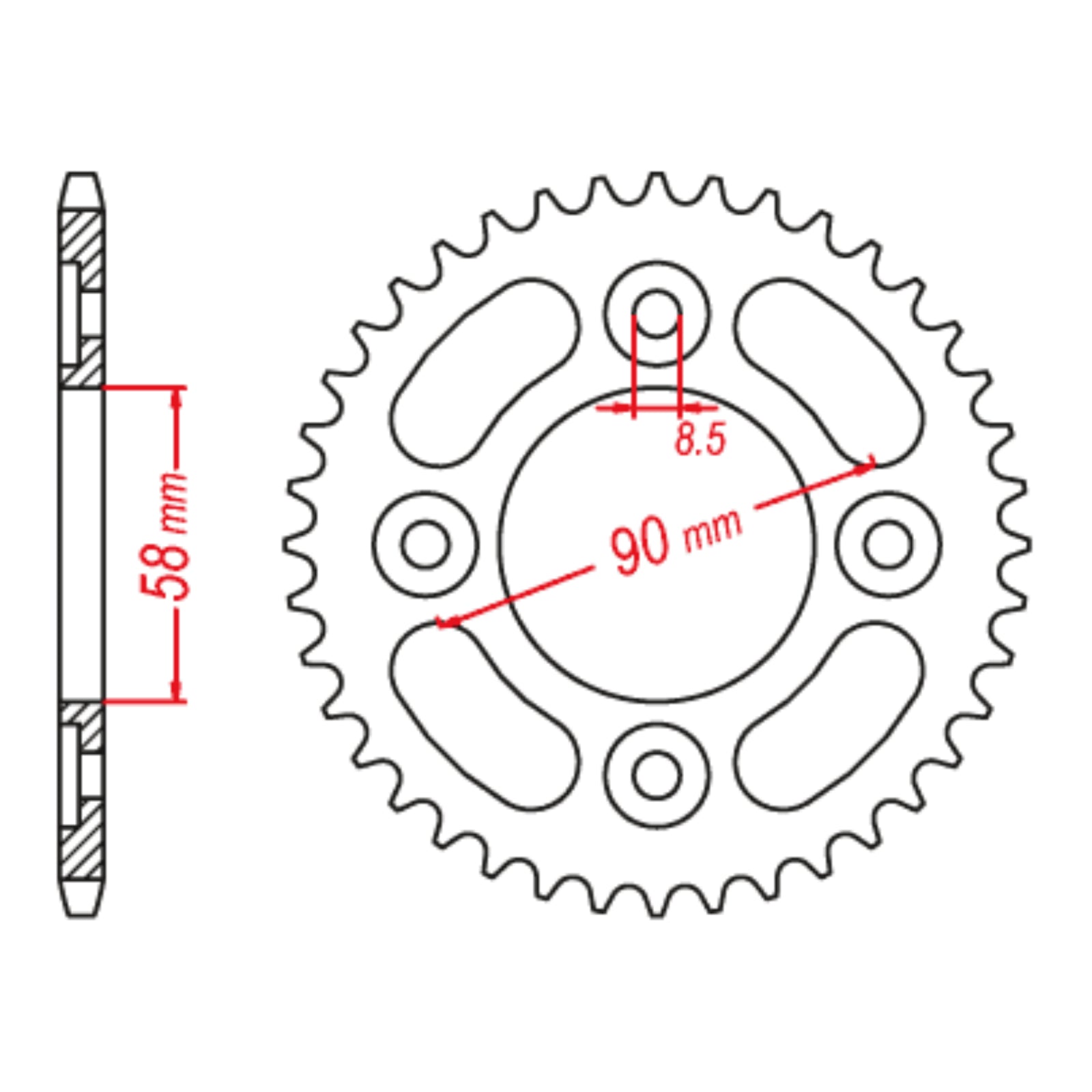 MTX 1212 Steel Rear Sprocket #428 (11-1212)