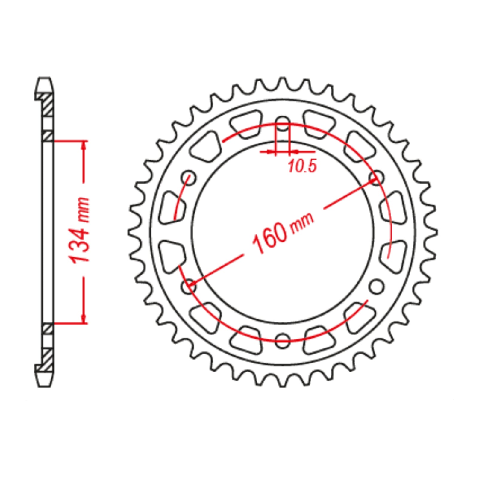 MTX 1317 Steel Rear Sprocket #525 (11-1317)
