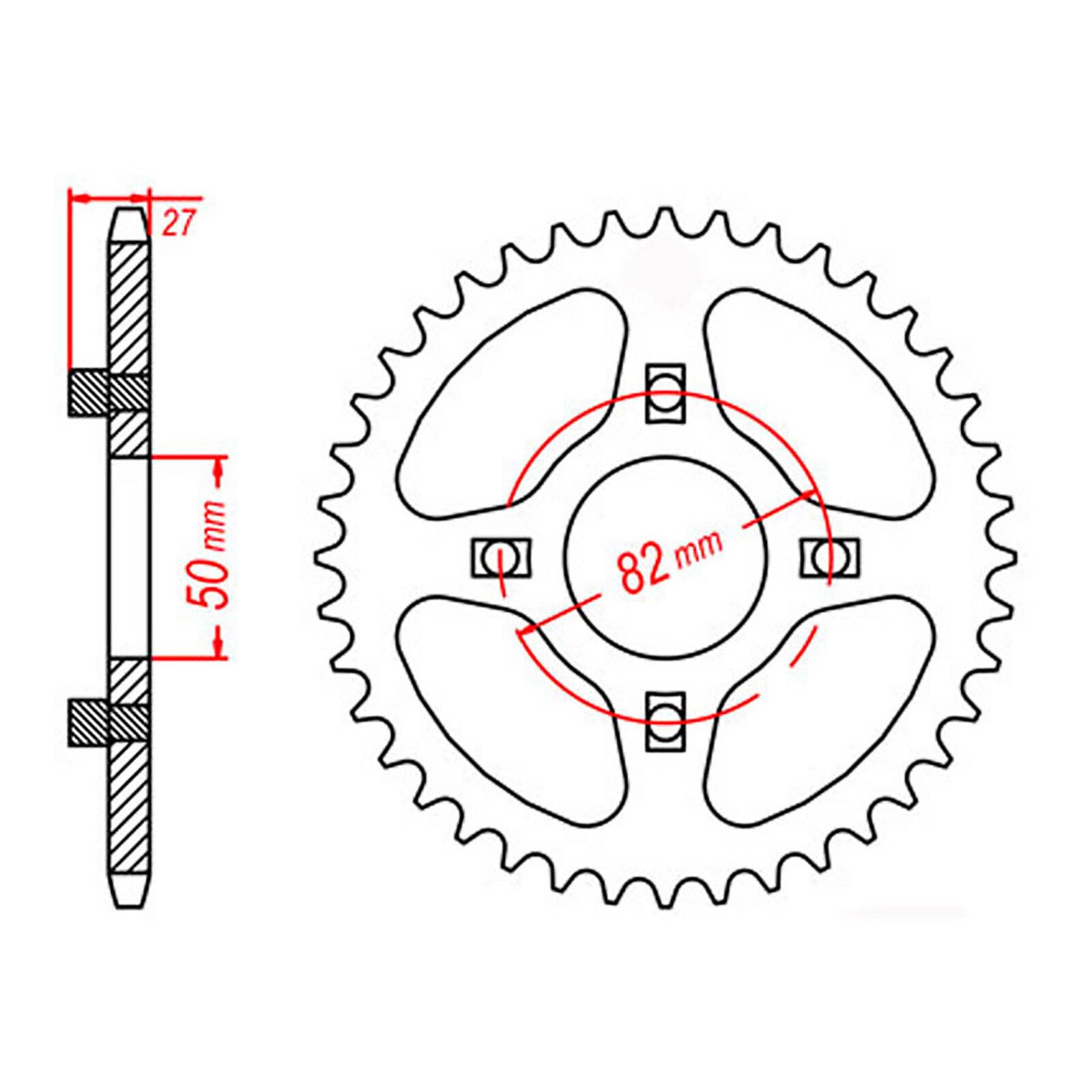 MTX 256 Steel Rear Sprocket #420 (11-153)