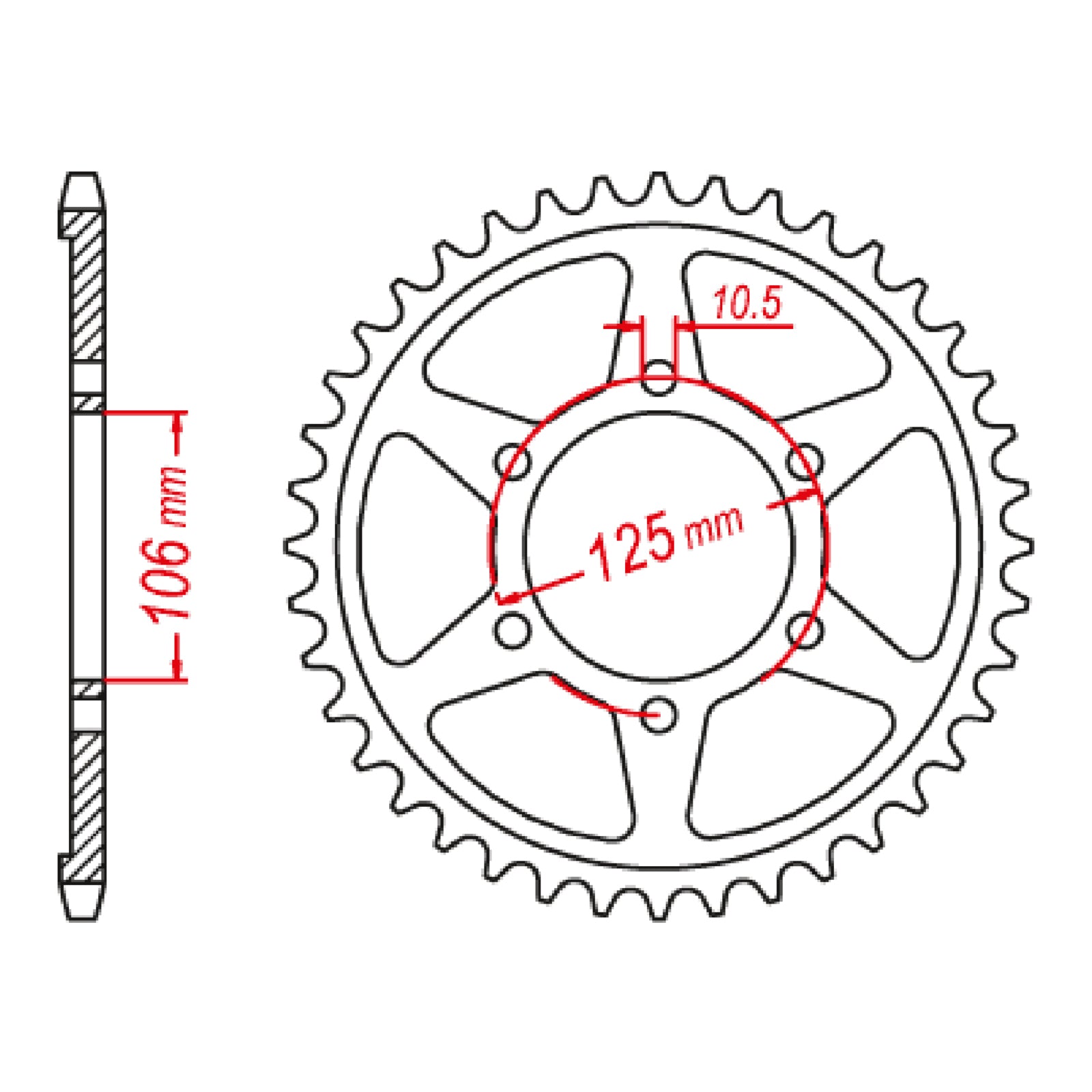MTX 2020 Steel Rear Sprocket #520 (11-2020)