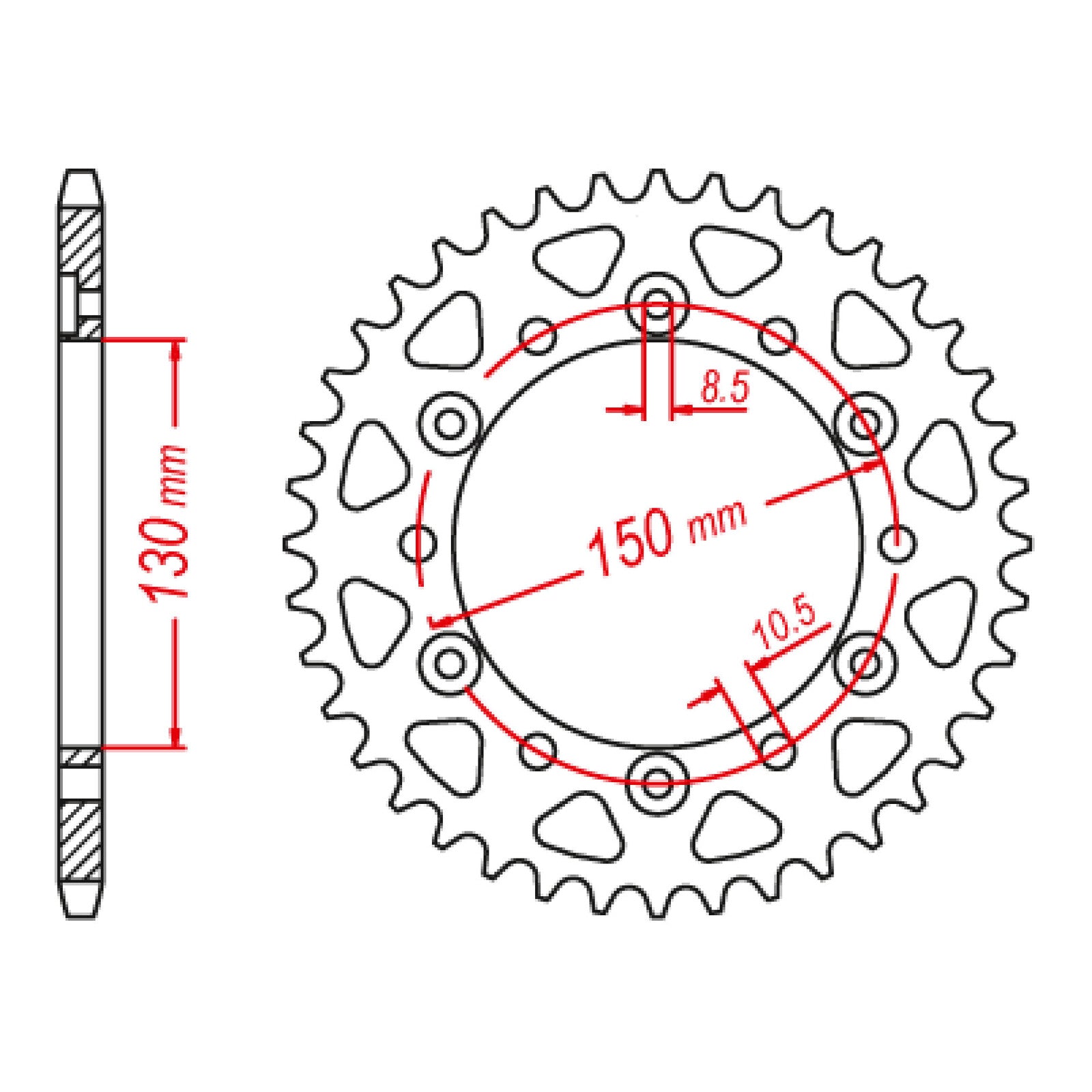 MTX 245/3 Steel Rear Sprocket #520 (11-MG3)