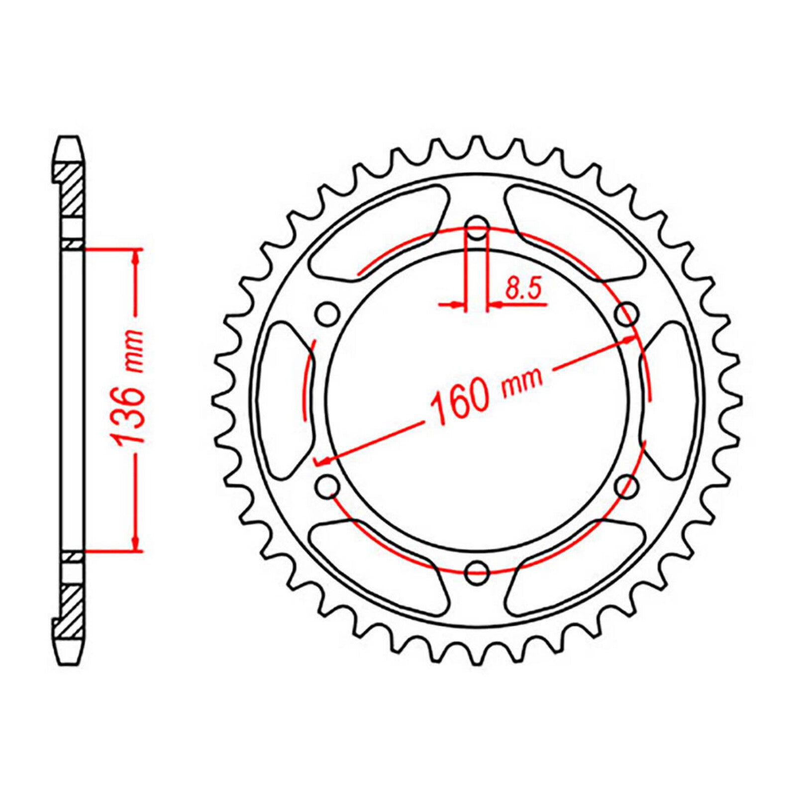 MTX 005 Steel Rear Sprocket #520 (11-BMW)