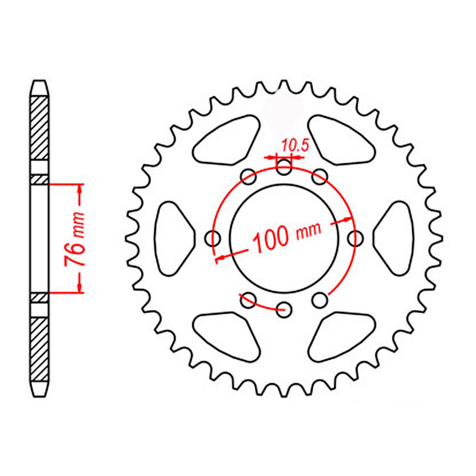 MTX 1825 Steel Rear Sprocket #520 (11-374)