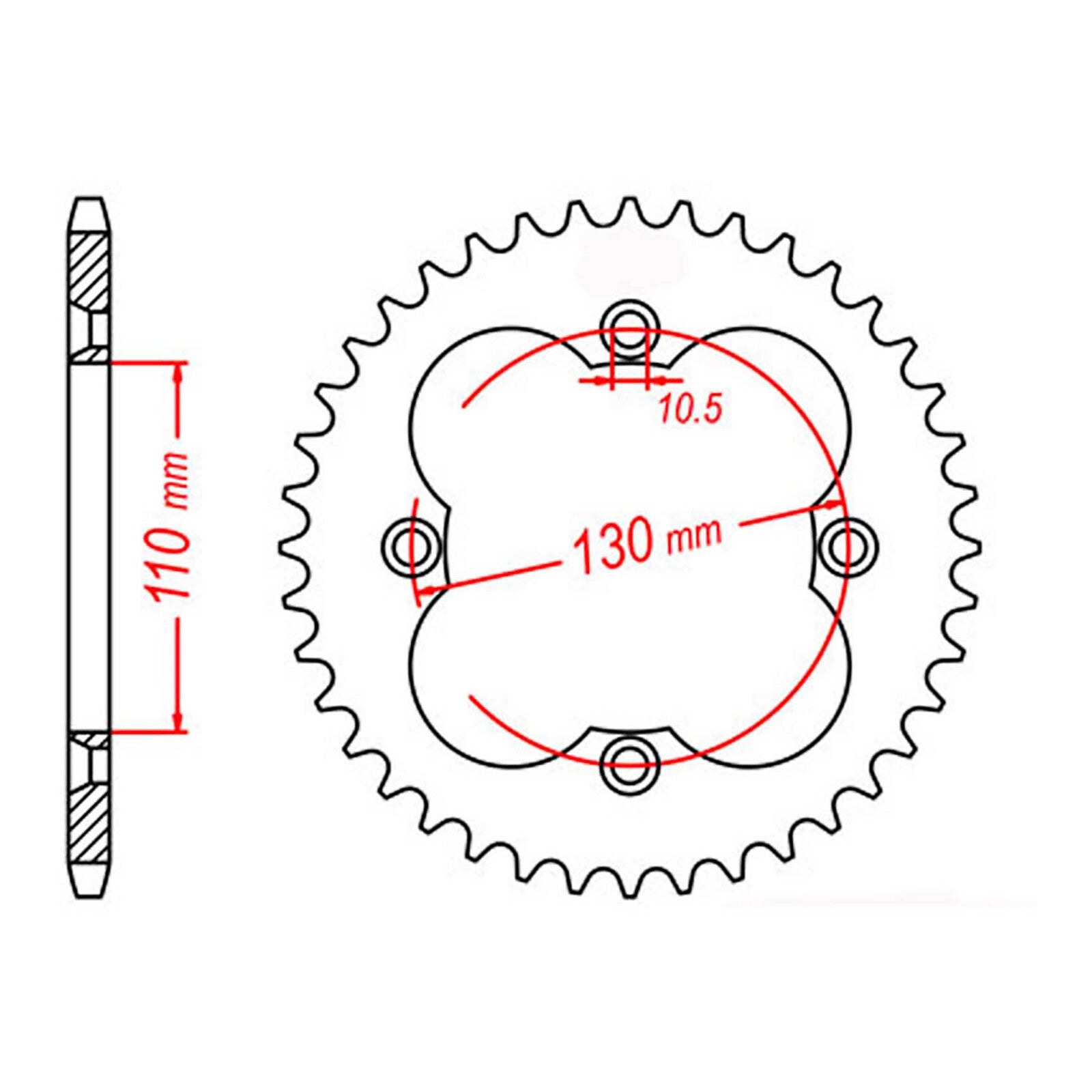 MTX 1350 Steel Rear Sprocket #520 (11-HA2)