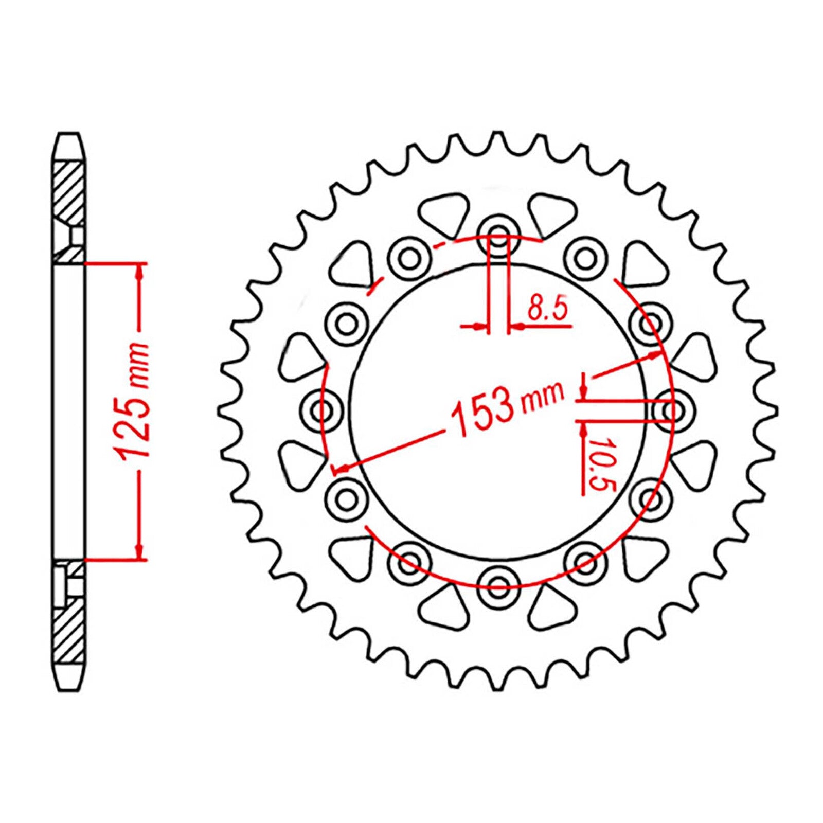 MTX 210/301 Steel Rear Sprocket #520 (11-KAE2)