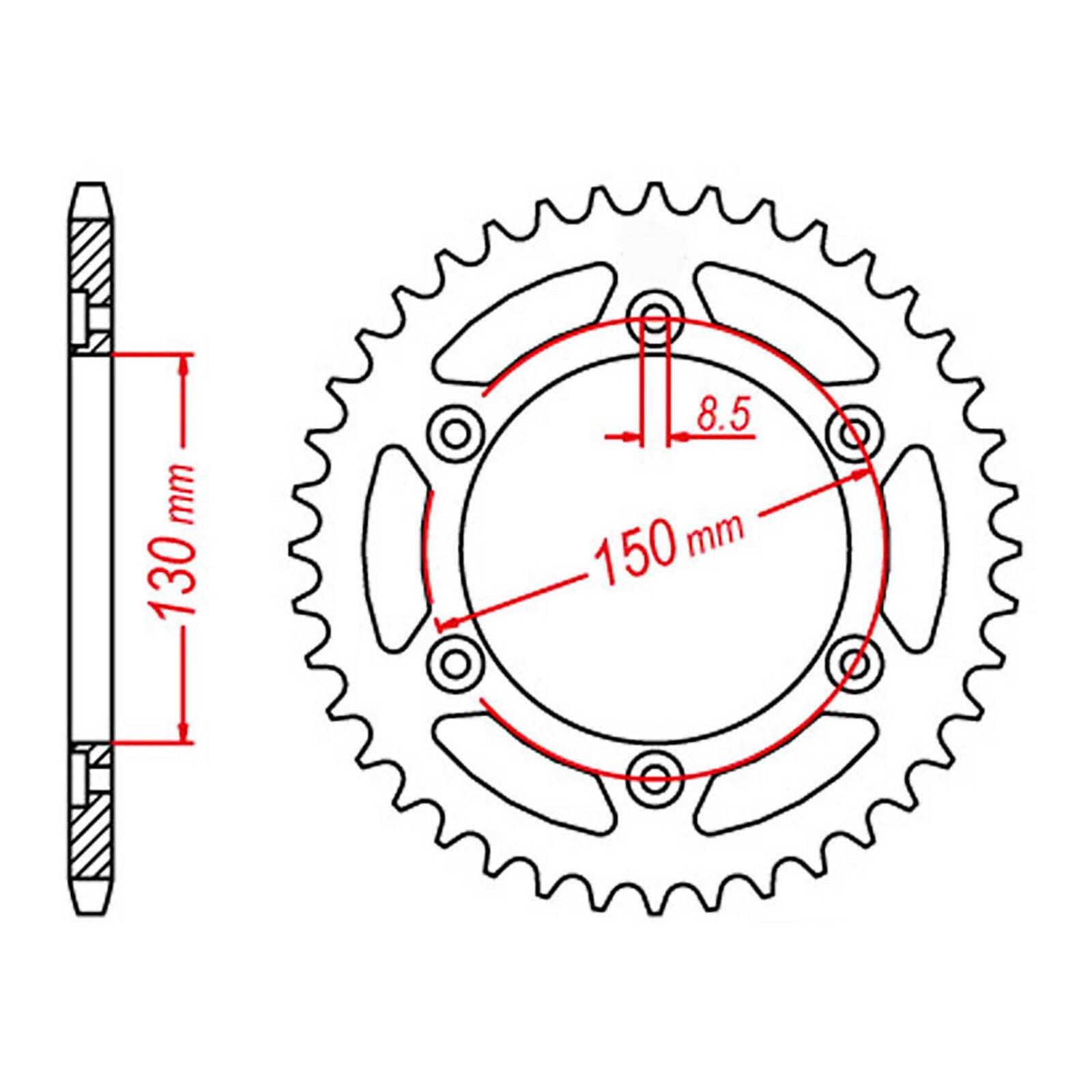 MTX 1244 Steel Rear Sprocket #428 (11-KY1)