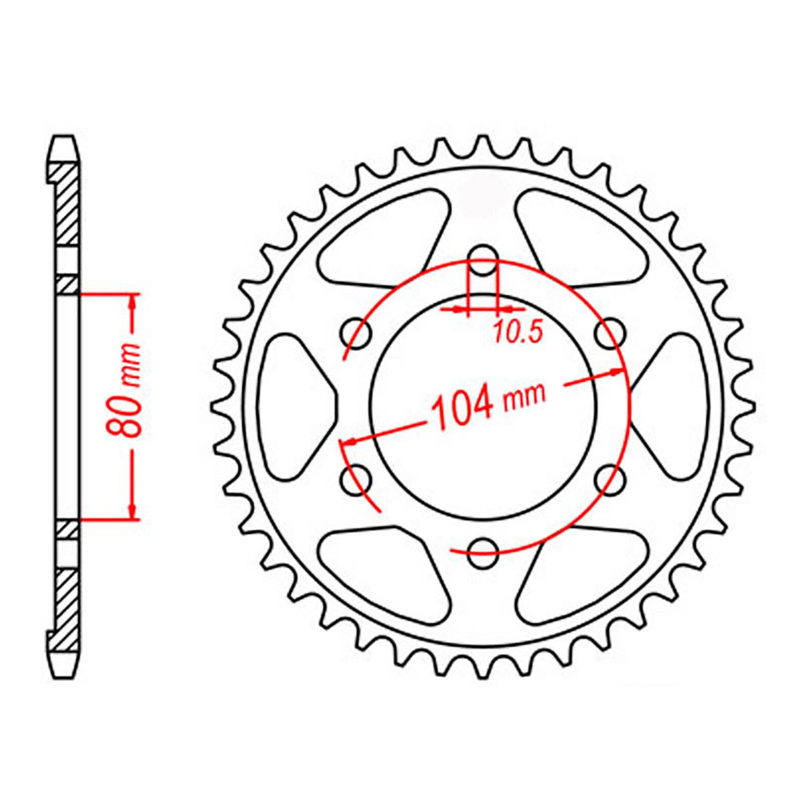 MTX 1489 (2) Steel Rear Sprocket #525 (11-503)