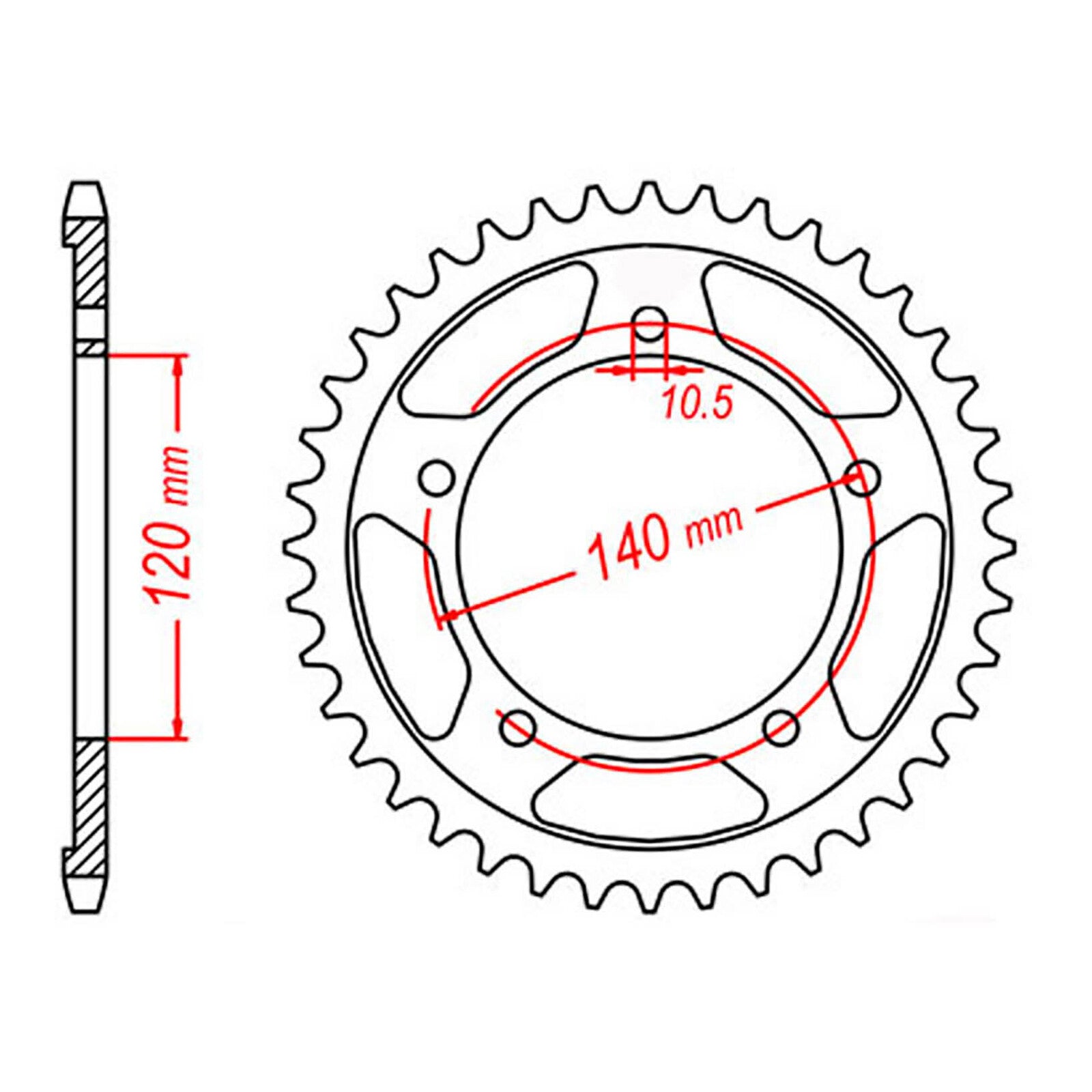 MTX 1792 Steel Rear Sprocket #525 (11-35F)