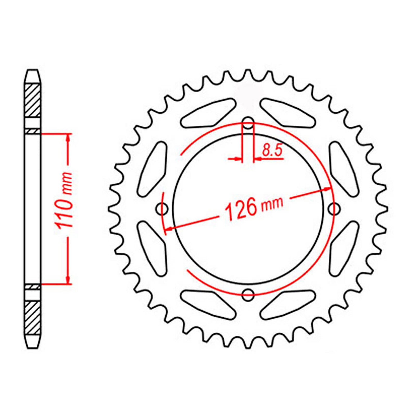 MTX 1465 Steel Rear Sprocket #420 (11-455)