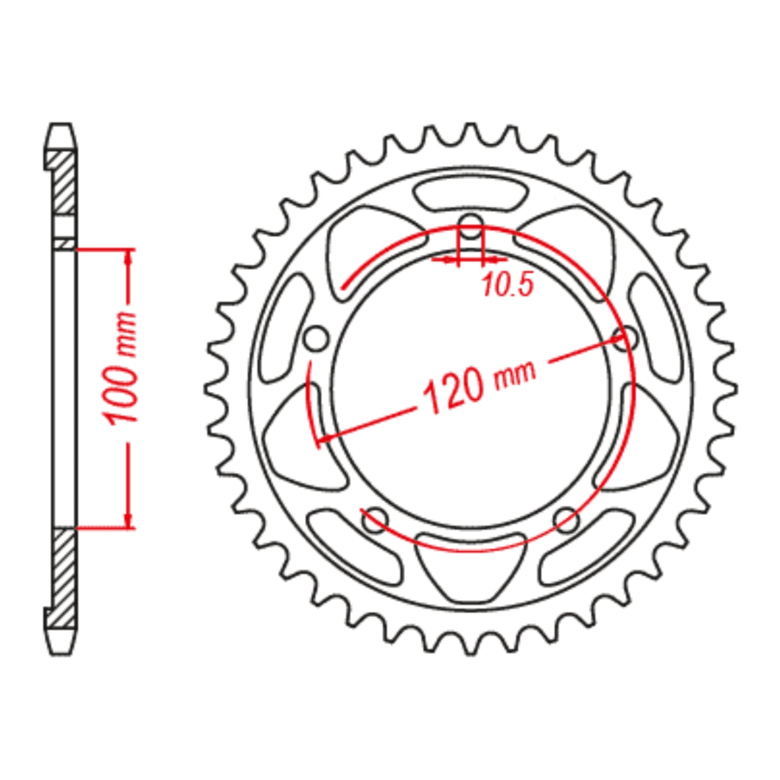 MTX 713 Steel Rear Sprocket #525 (11-713)
