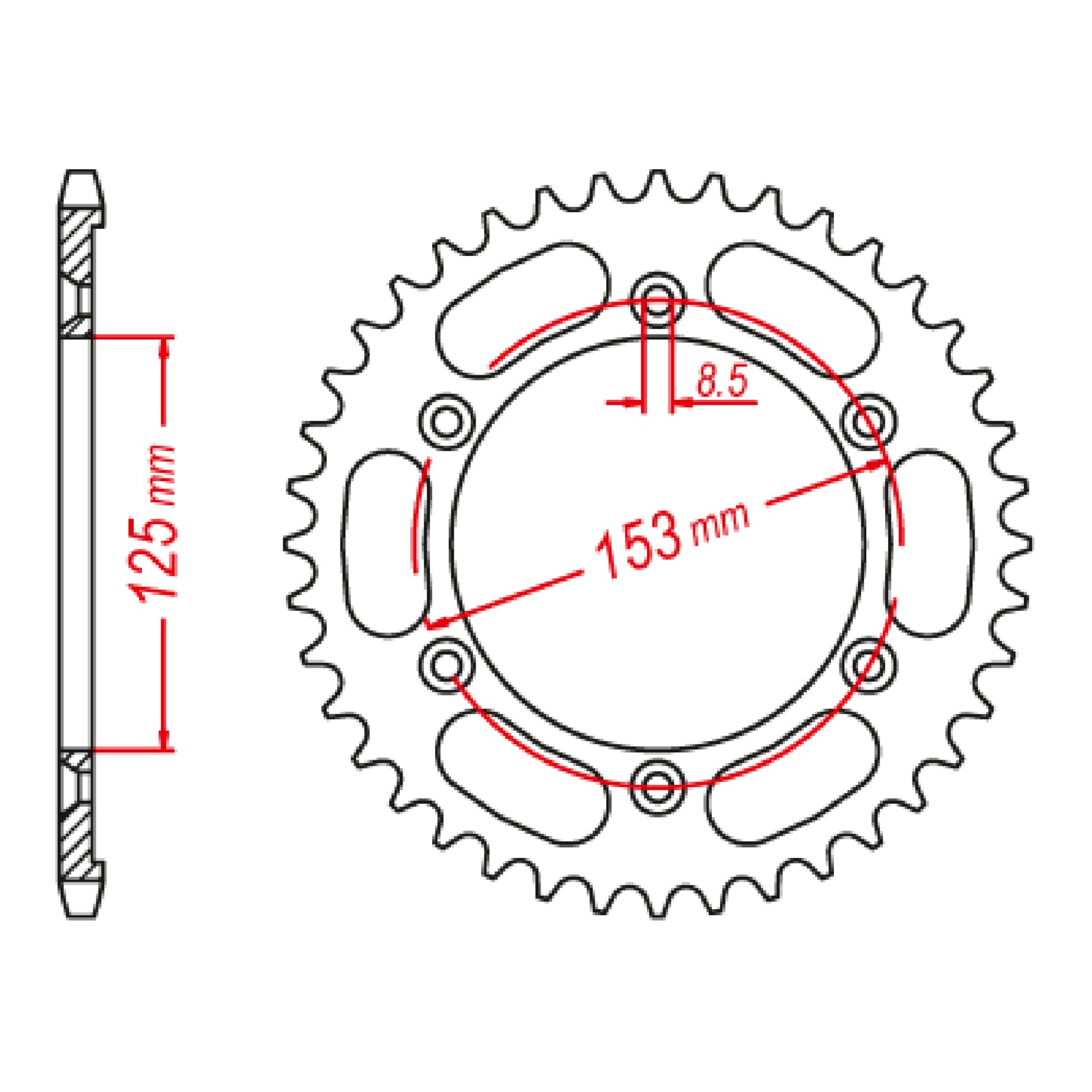 MTX 1258 Steel Rear Sprocket #428 (11-KRH)
