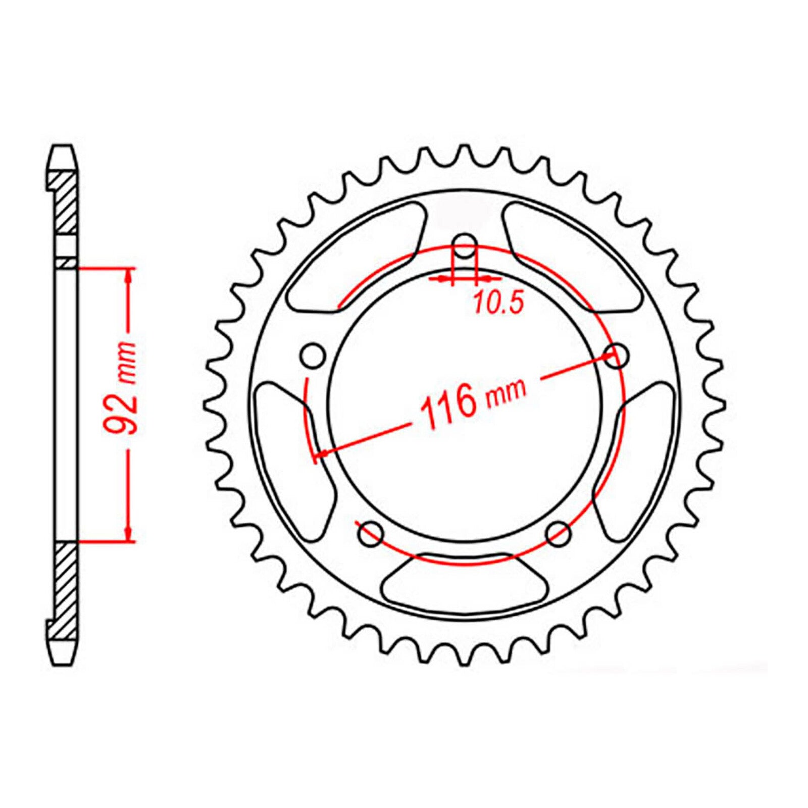 MTX 1493 Steel Rear Sprocket #530 (11-493)