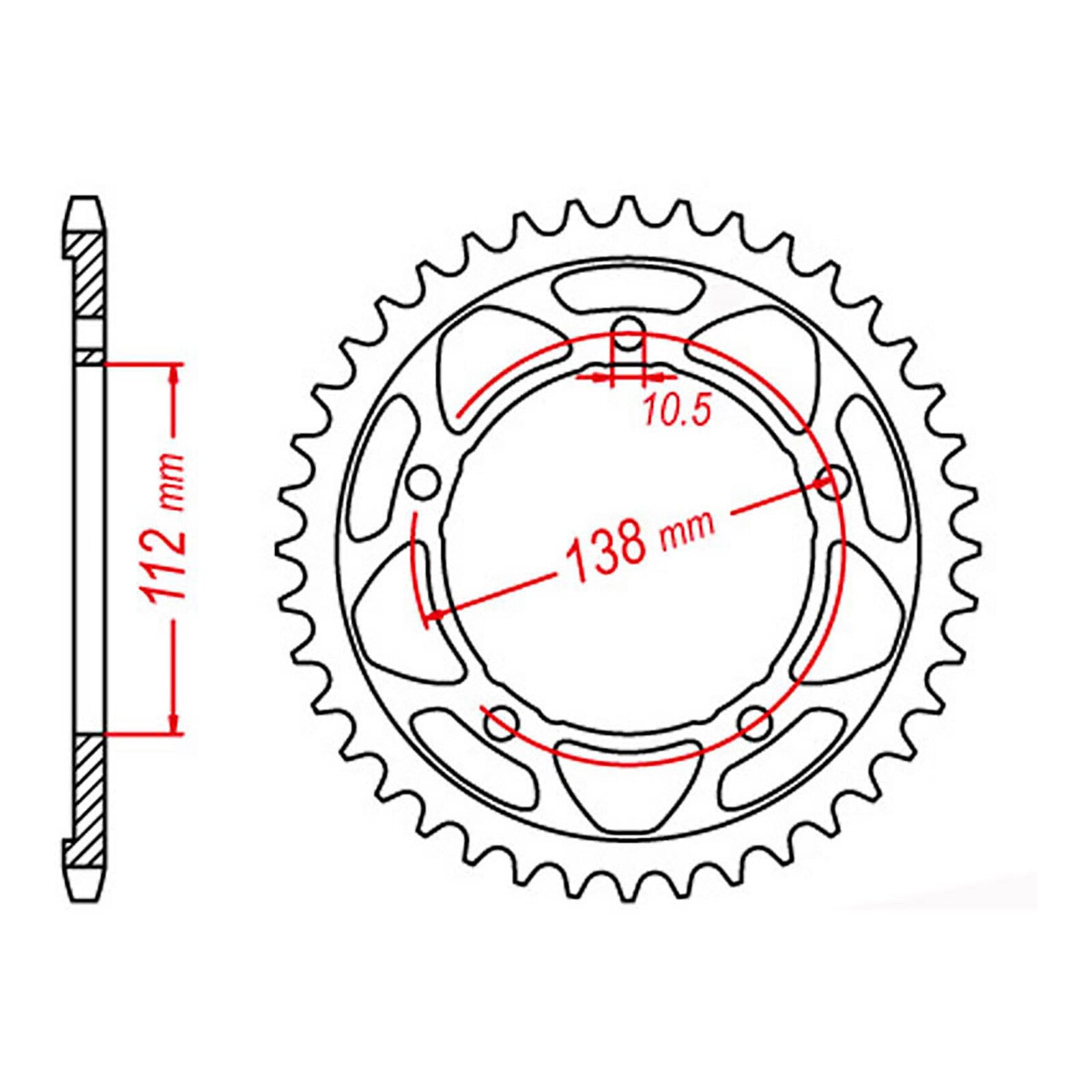 MTX 1877 Steel Rear Sprocket #525 (11-1877)