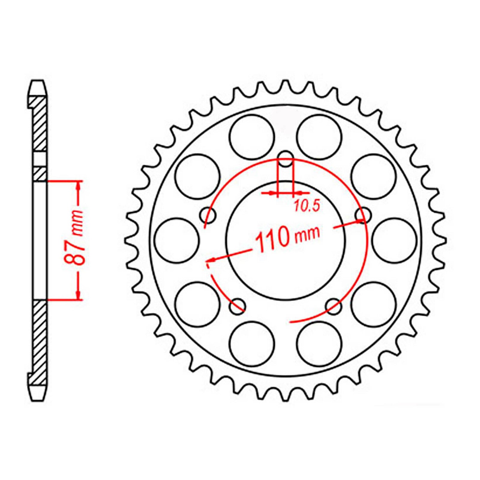 MTX 828 Steel Rear Sprocket #520 (11-142)