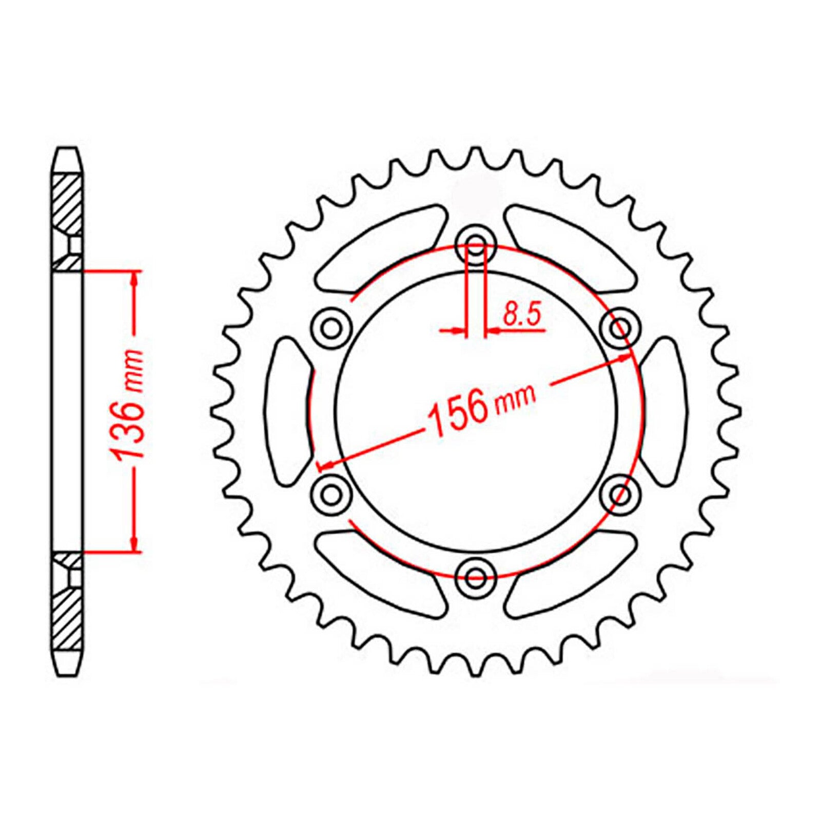 MTX 822 Steel Rear Sprocket #520 (11-415)