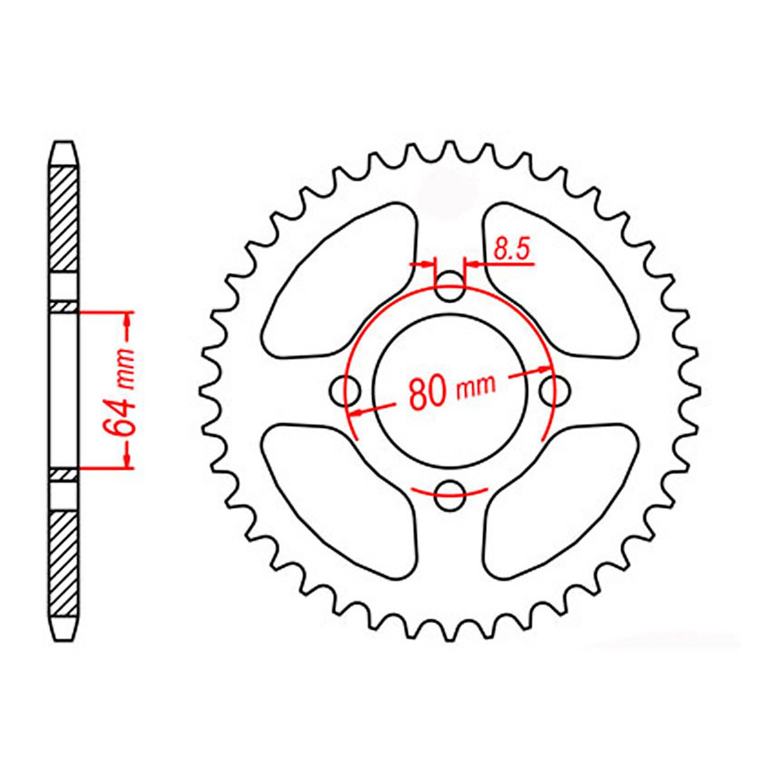 MTX 834 Steel Rear Sprocket #420 (11-2U2)