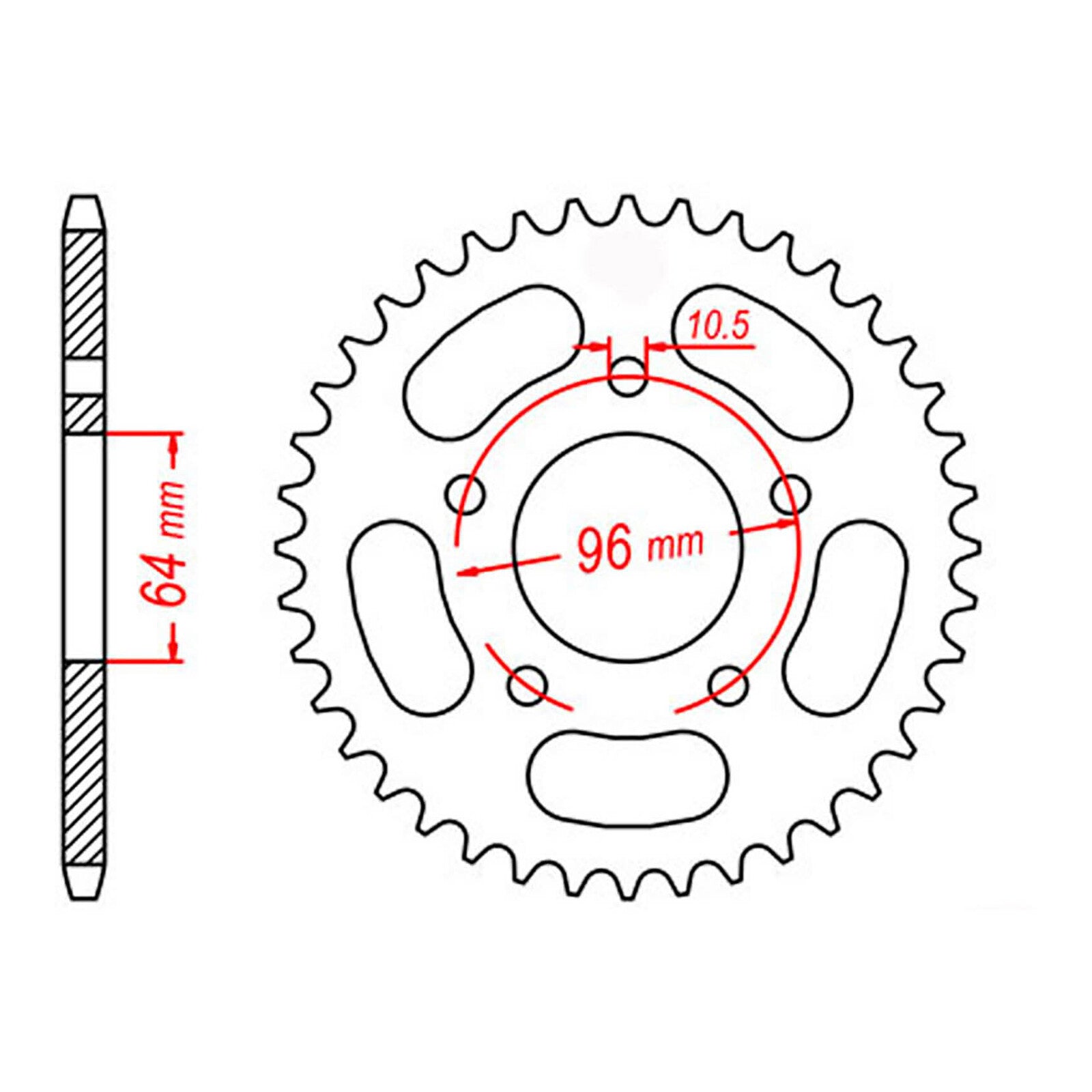 MTX CTX200 Steel Rear Sprocket #520 (11-KHA)