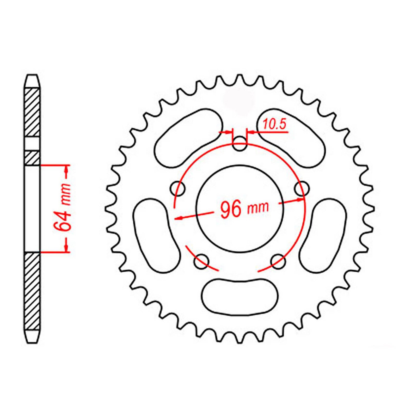 MTX CTX200 Steel Rear Sprocket #520 (11-KHA)